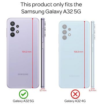 Nalia Smartphone-Hülle Samsung Galaxy A32 5G, Klare 360 Grad Hülle / Rundumschutz / Transparent / Displayschutz Case