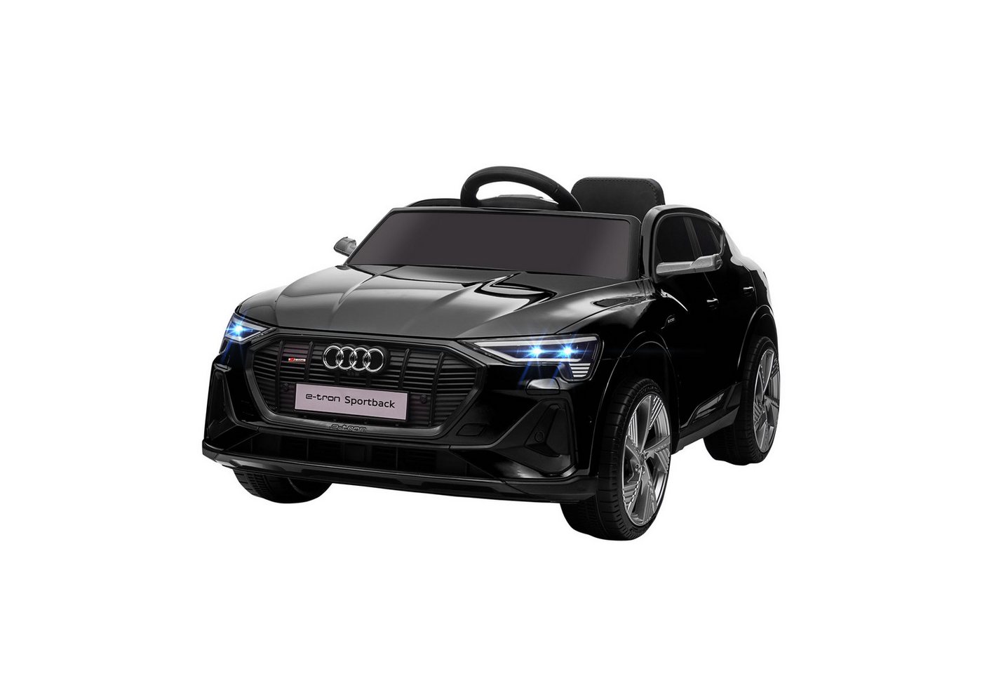 HOMCOM Elektro-Kinderauto 12V Audi E-tron mit Fernbedienung, Musikfunktion, Belastbarkeit 25 kg, (1-tlg), für Außenbereich, Schwarz
