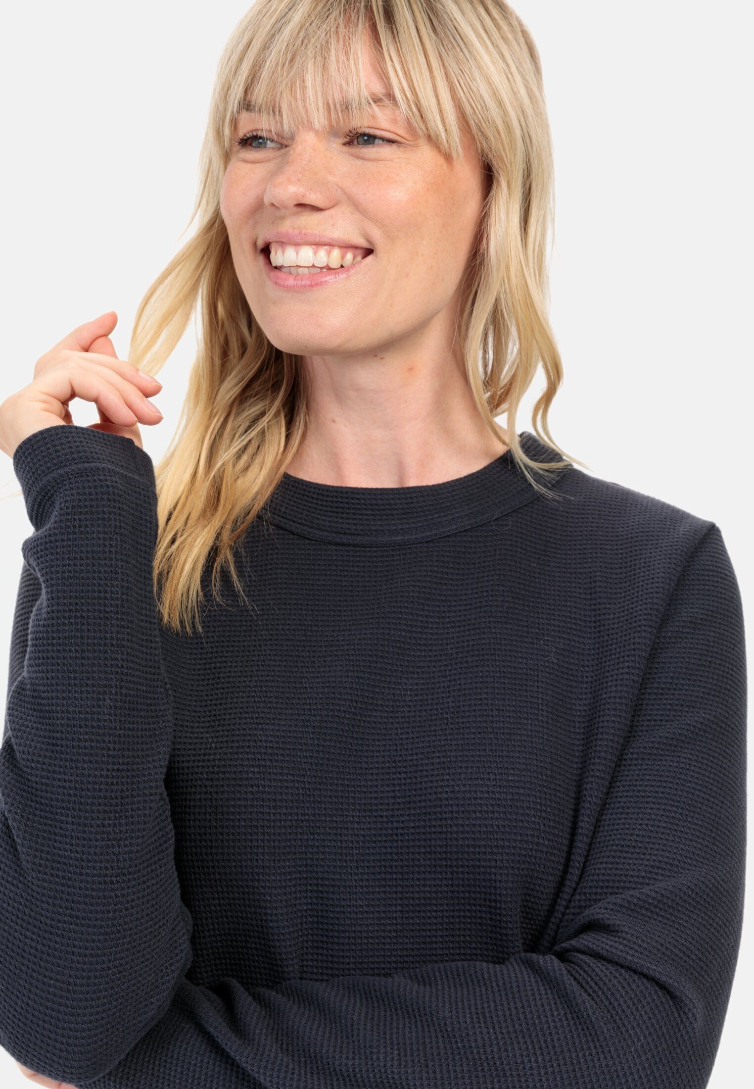 camel active Sweatshirt mit Waffelmuster Langarm