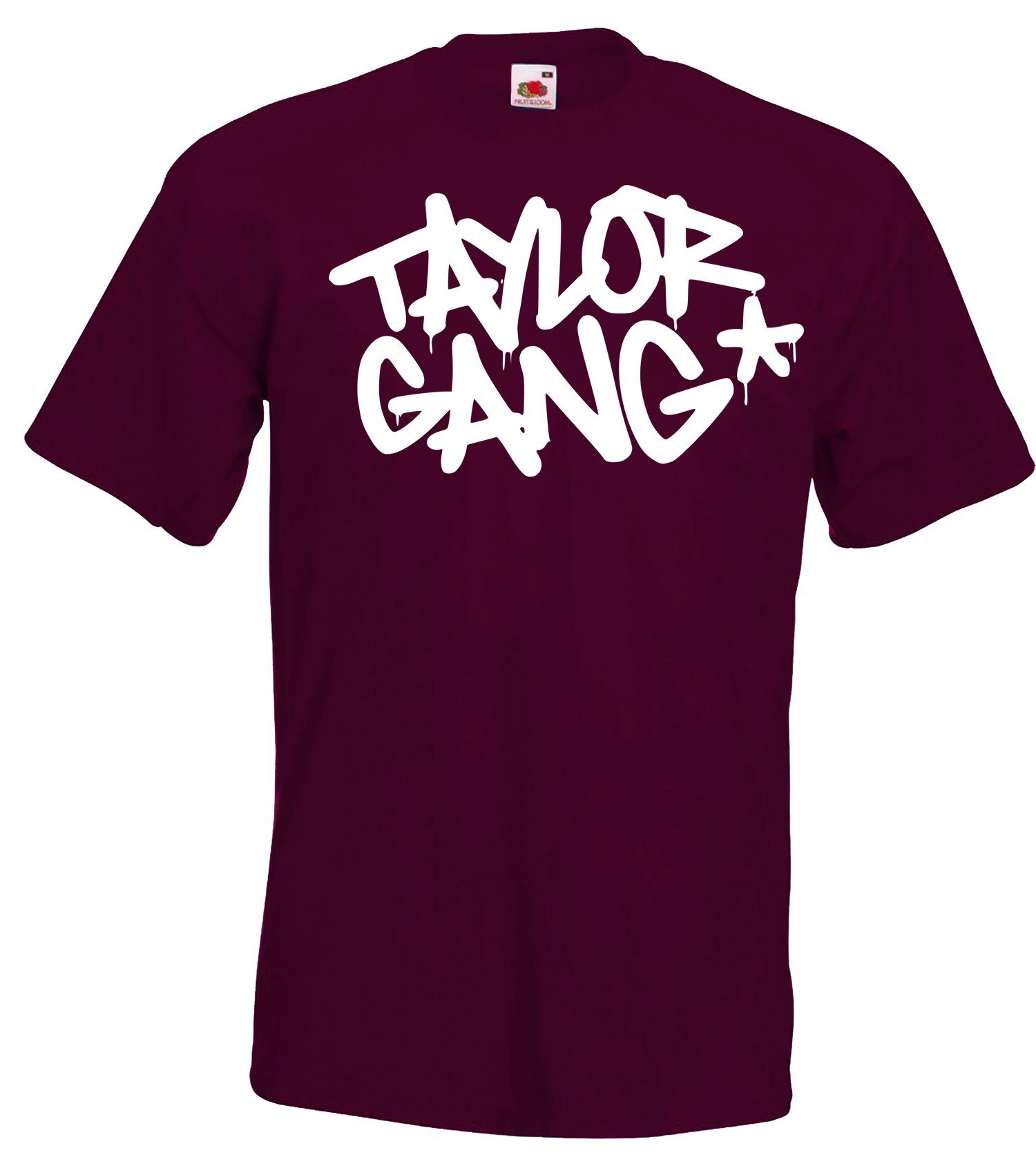 mit Taylor Print Herren T-Shirt Burgundy Youth Designz Stern T-Shirt modischem