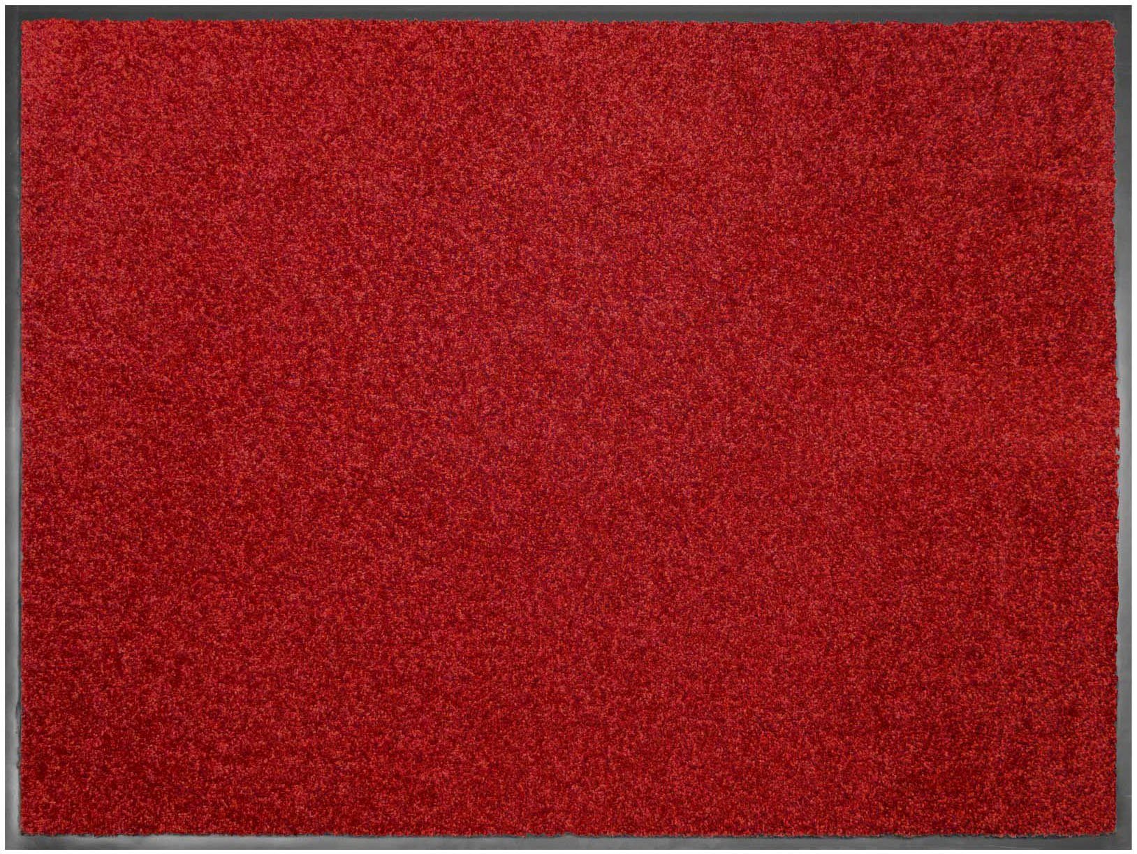 Fußmatte rot Textil, rechteckig, in Farbauswahl, Höhe: waschbar Primaflor-Ideen 8,5 große mm, CLEAN, Schmutzfangmatte,