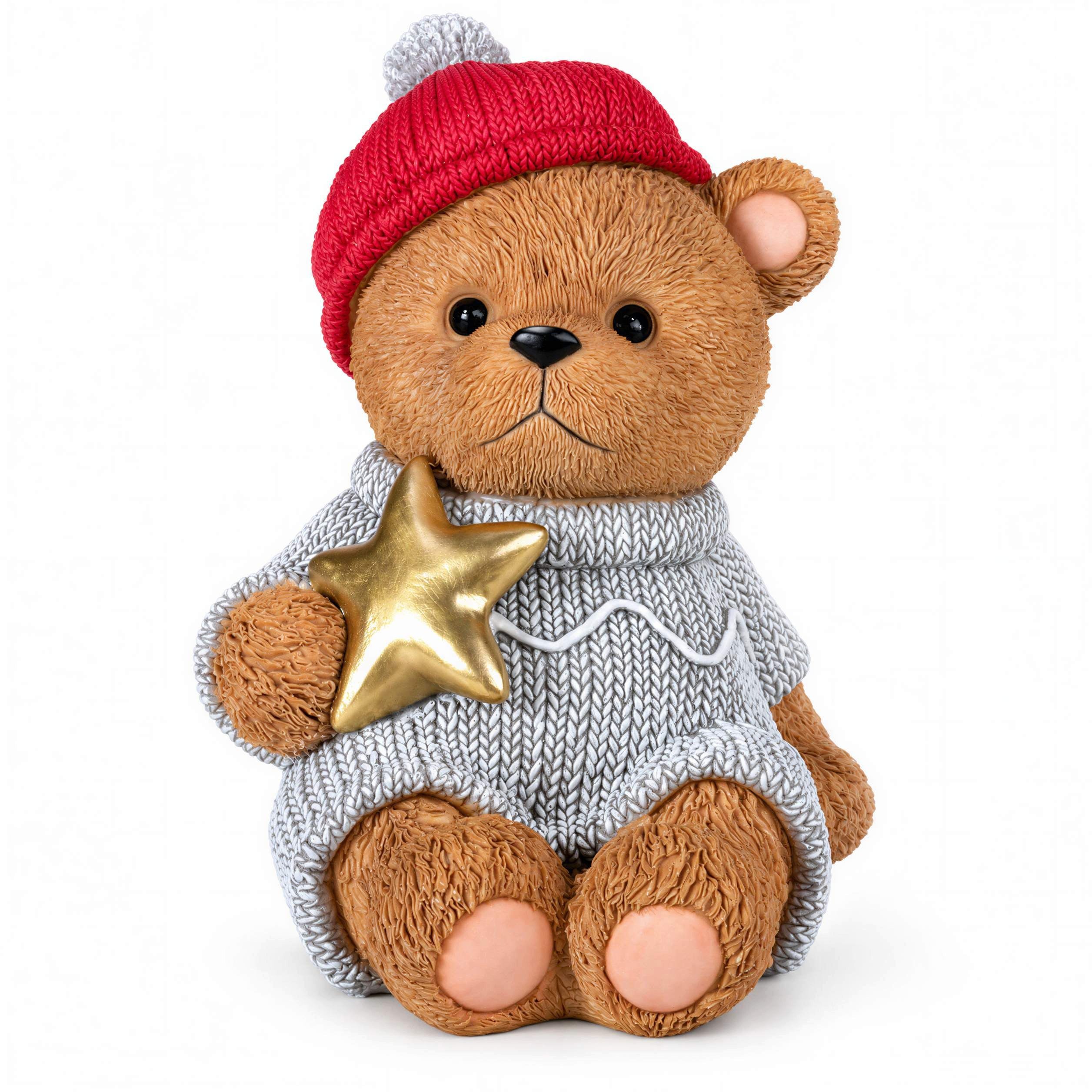 colourliving Weihnachtsfigur colourliving Bärenfigur Stern oder Geschenk, Weihnachtsdeko (1 St), Detailreiche Fellstruktur und winterliche Kleidung