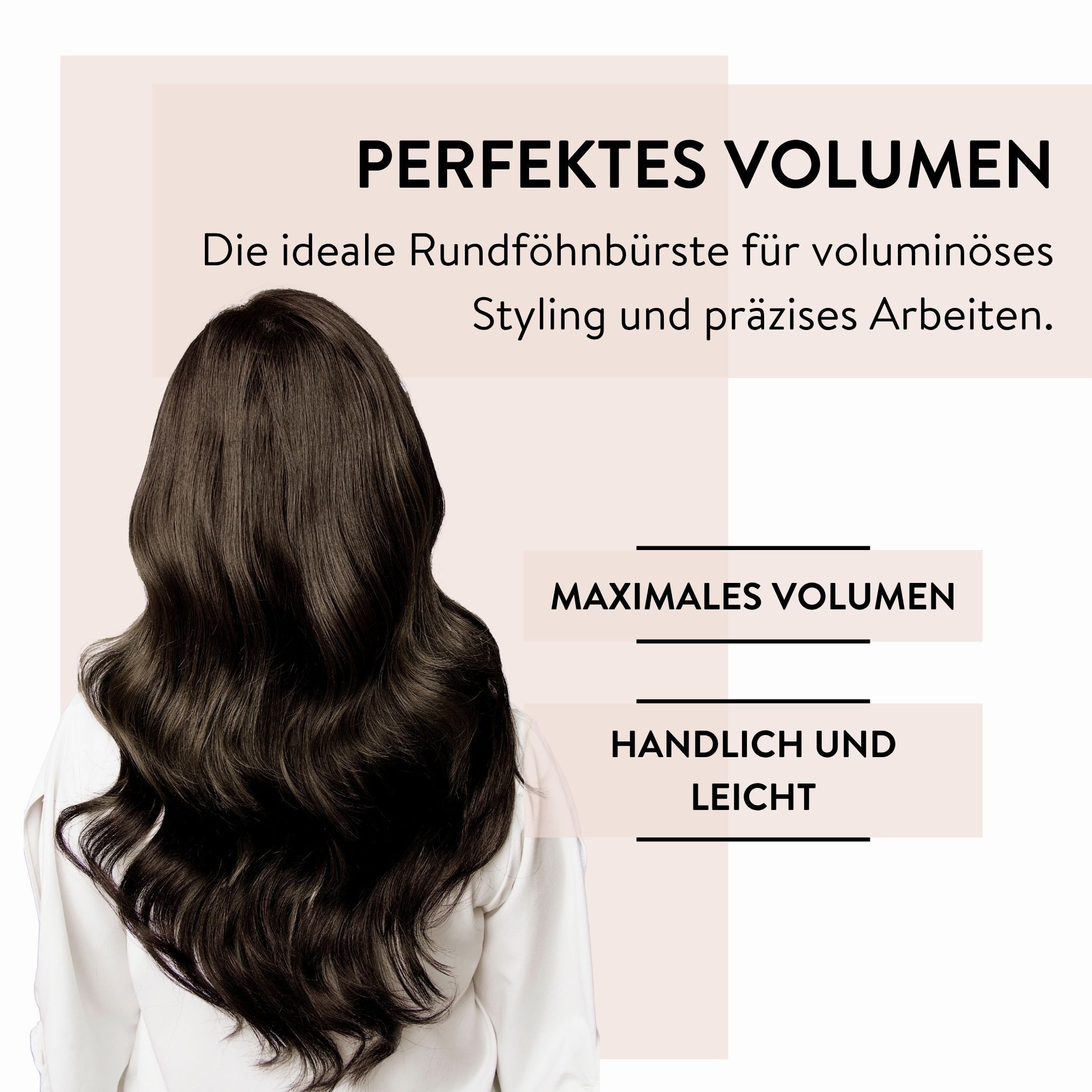 PARSA Beauty Haarbürste Essential Unicolor Rundföhnbürste (25 mm), Präzises Styling & Dynamisc