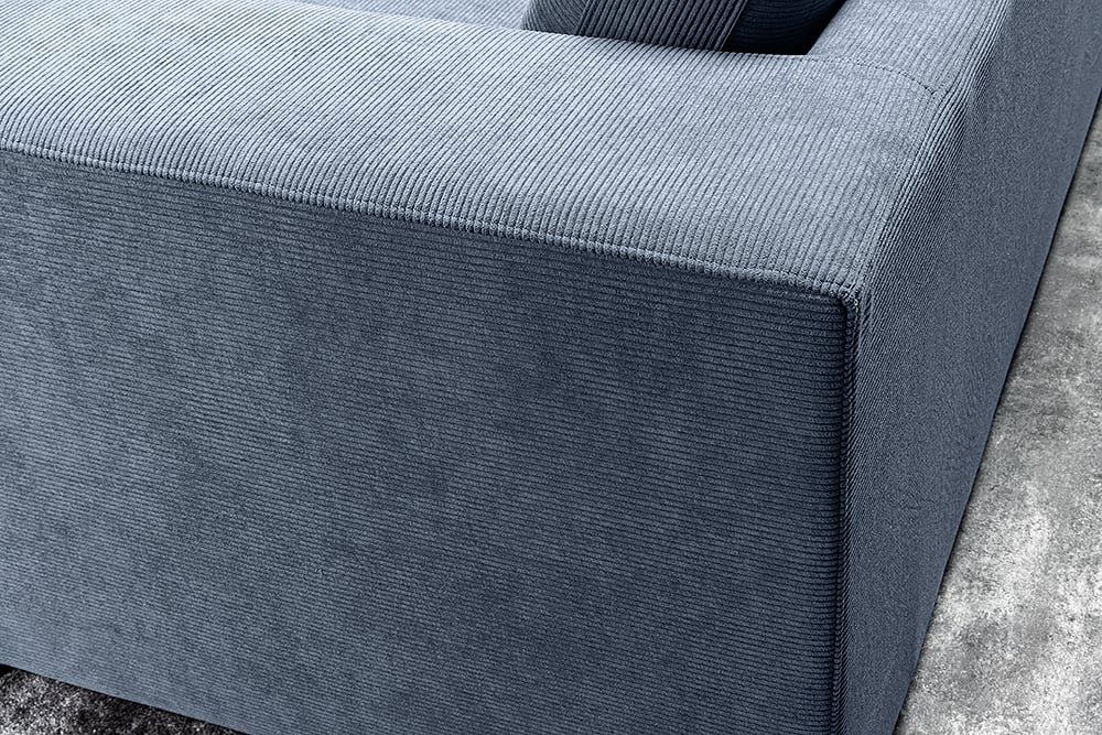 Cord NICE Federkernpolsterung LebensWohnArt 220cm Lounge-Sofa Sofa blau