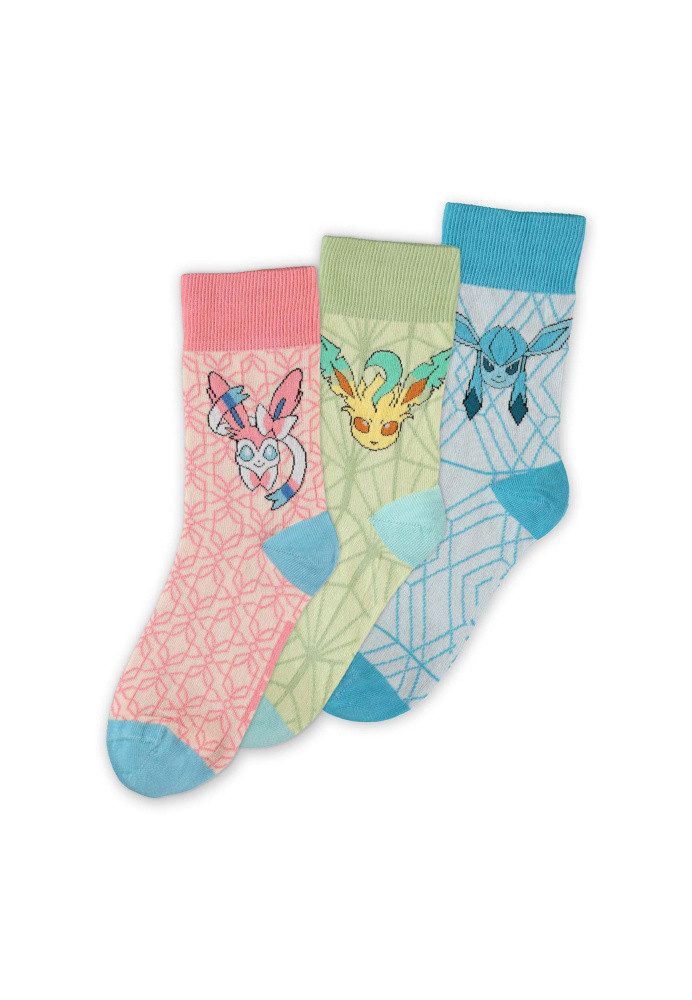 DIFUZED Socken Pokémon Socken 3er-Pack Evoli Evolution 3.0 43-46