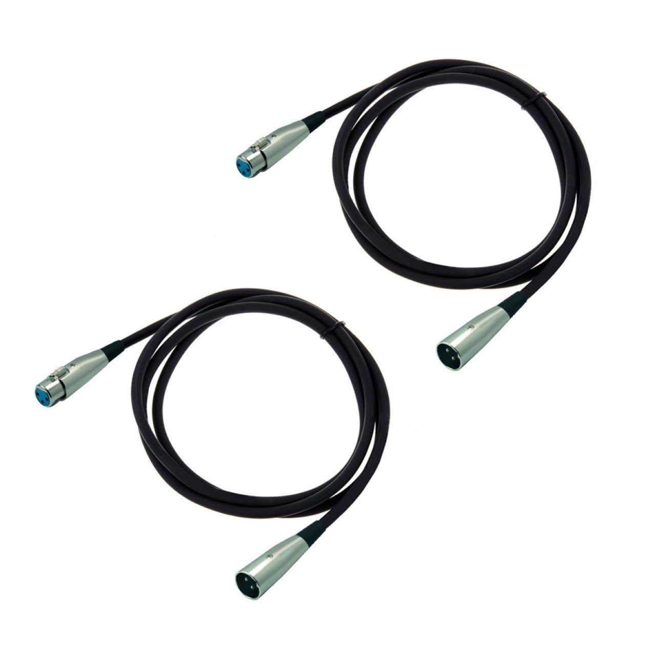 ARLI 2x XLR Mikrofonkabel 3m – Symmetrisch 3-polig Audio-Kabel, XLR, XLR (300 cm), symmetrische Mikrofon Kabel 3 polig