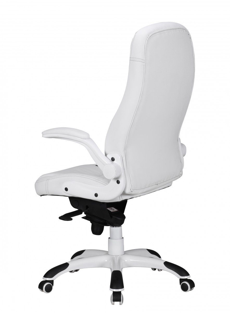 Drehbar, Schwarz, Armlehne Weiß Design), Racing (Kunstleder Bürostuhl / Schreibtischstuhl Drehstuhl mit Chefsessel SPM1.240 Amstyle