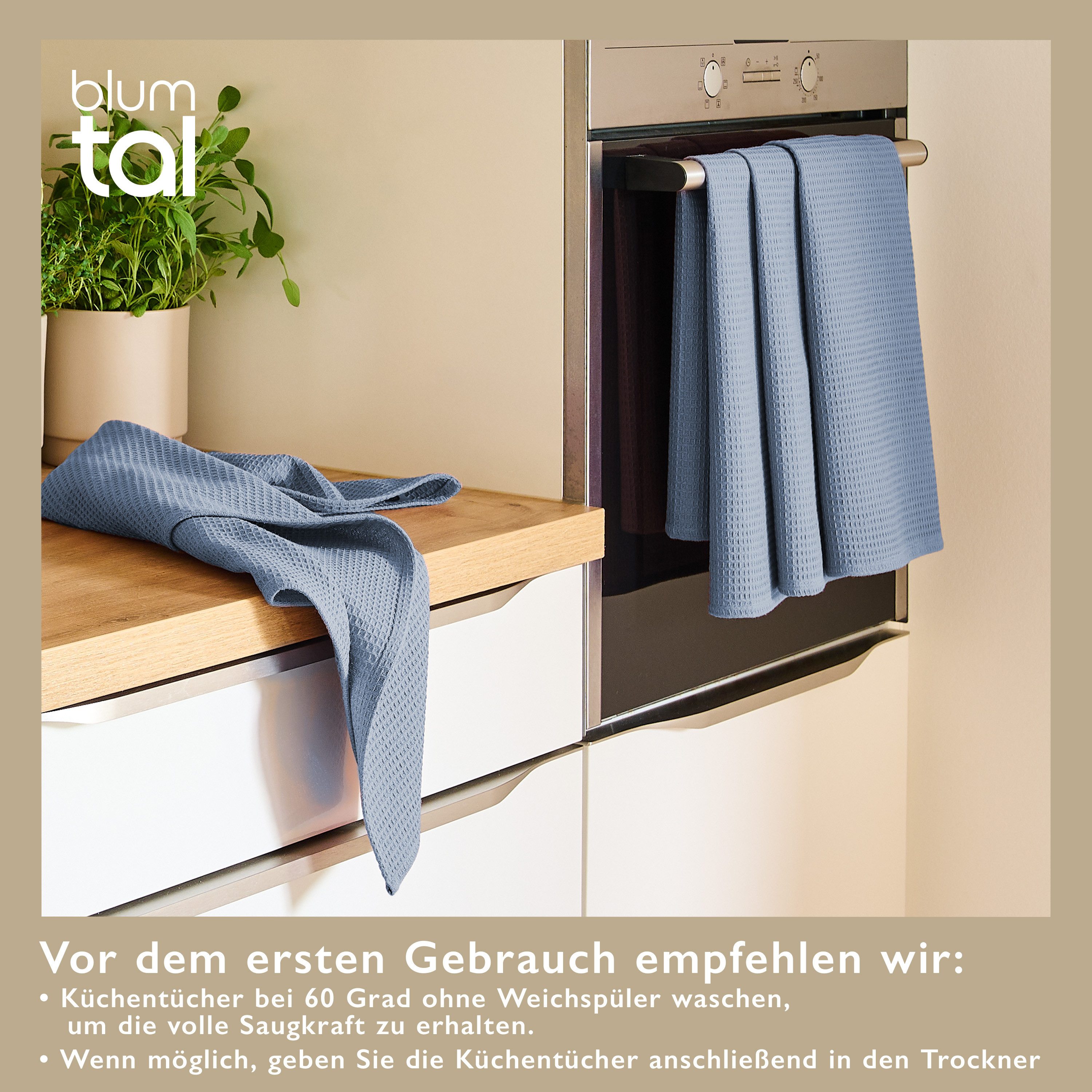 Blumtal Geschirrtuch Set 50x70 oder 30x30 cm, 100% Baumwolle, (4-tlg), Saug günstig online kaufen
