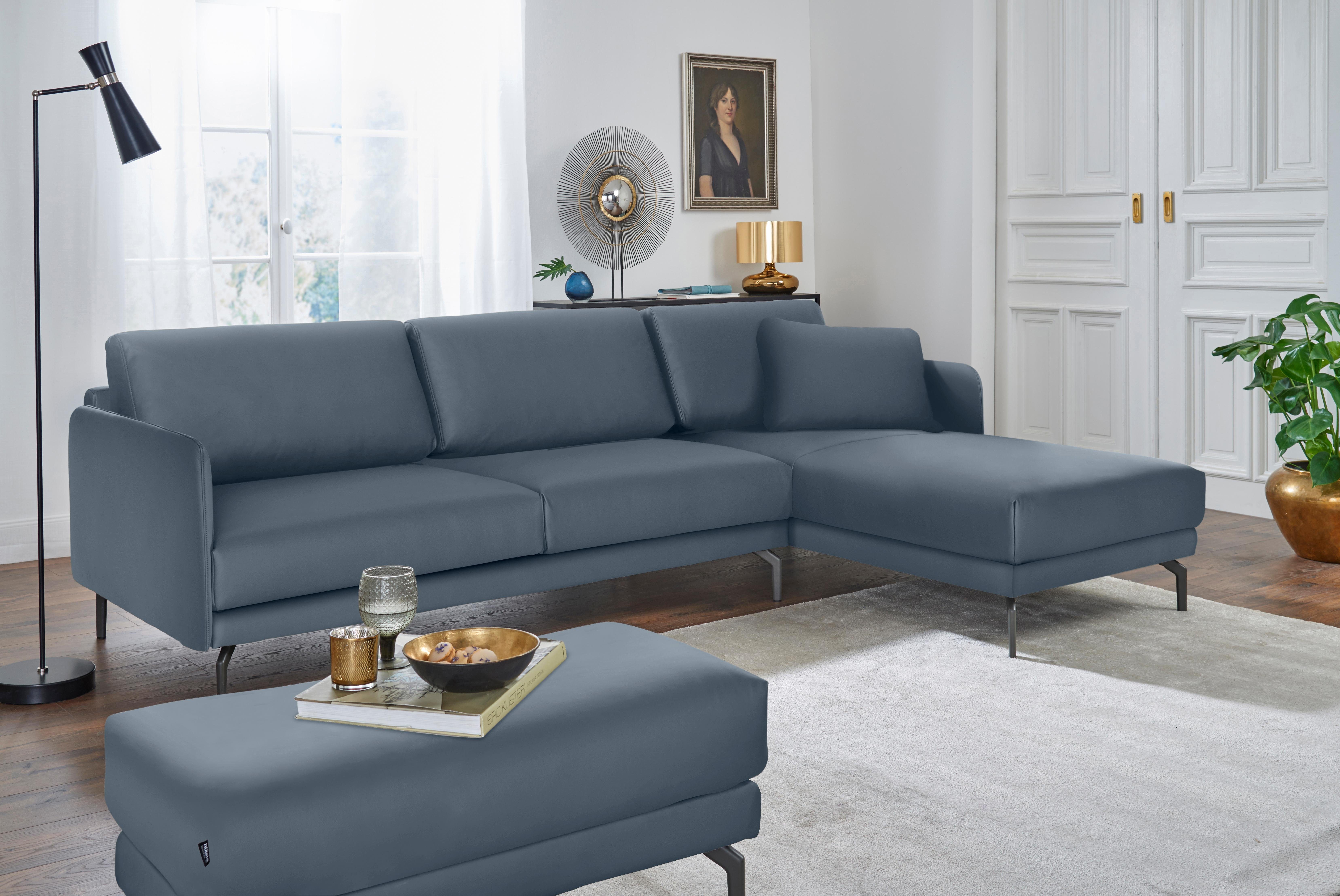 hülsta sofa hs.450, 274 Ecksofa Breite Alugussfuß sehr schmal, Armlehne cm, Umbragrau