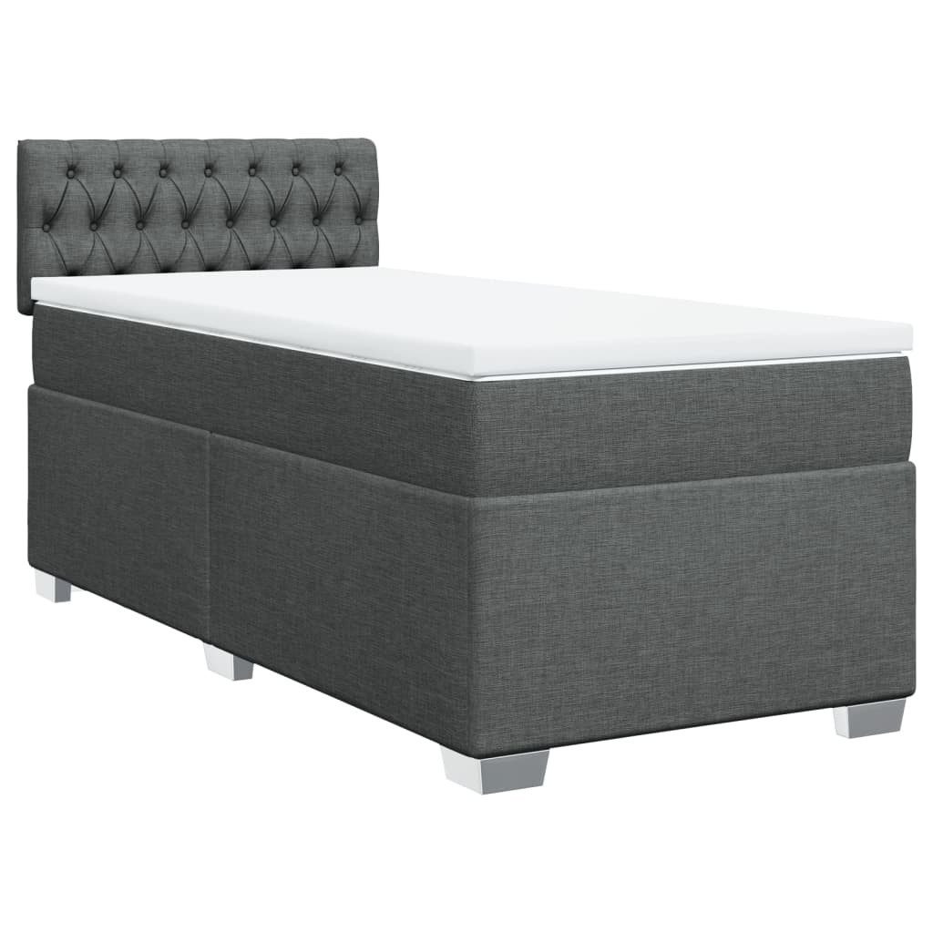 vidaXL Bett Boxspringbett mit Matratze Dunkelgrau günstig online kaufen