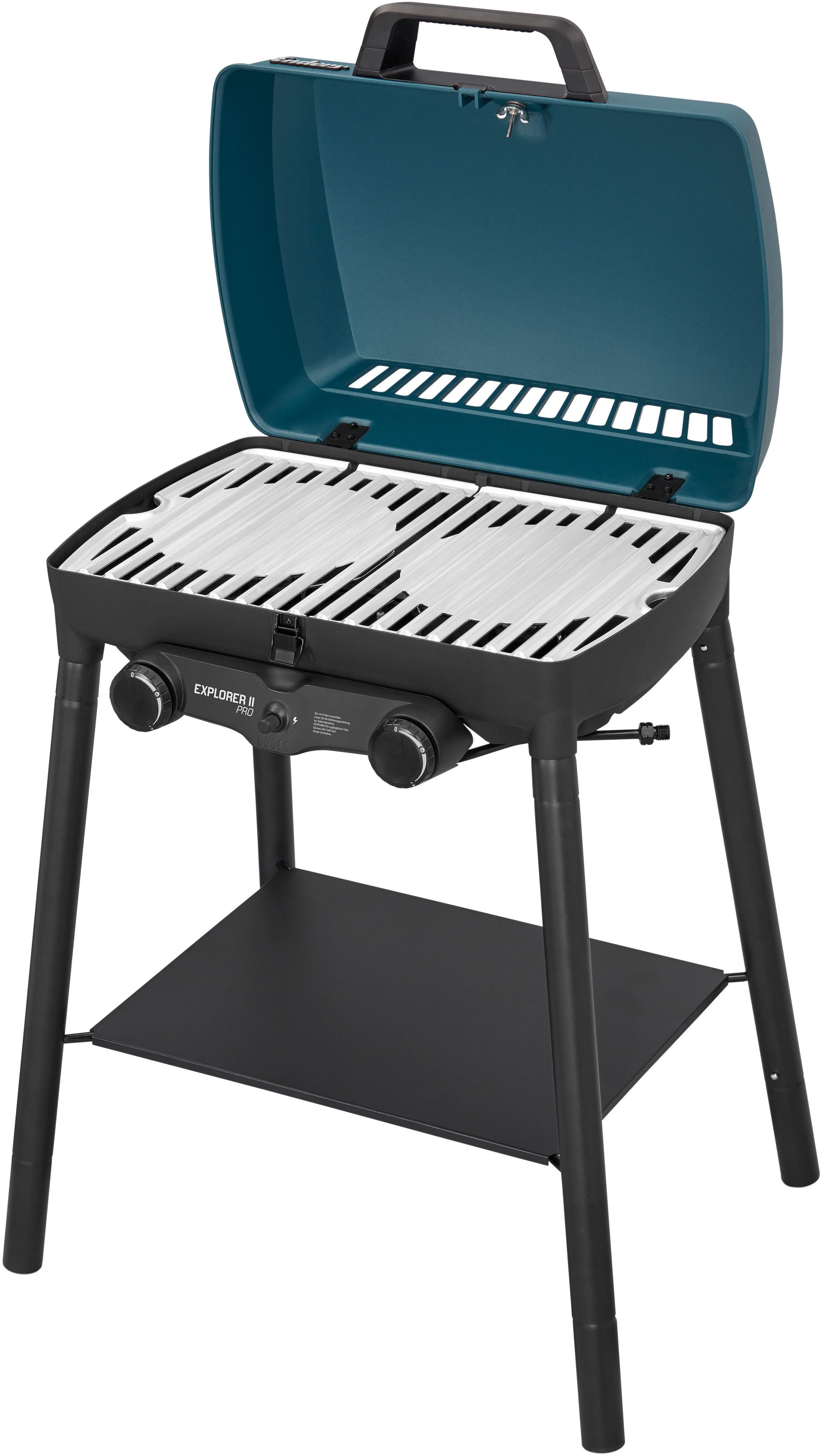 Enders® Gasgrill Campinggrill Explorer II PRO, robustes Gehäuse und Garhaube aus langlebigem und leichtem Aluguss