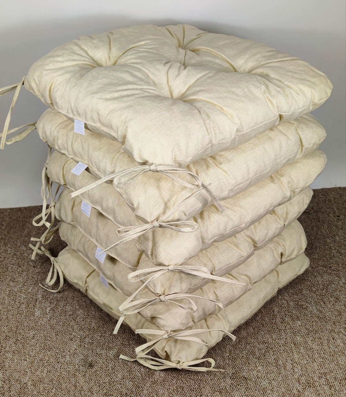Rattani Stuhlkissen 6x Stuhlkissen / Sitzkissen Klara 42 x 42 cm Colore beige