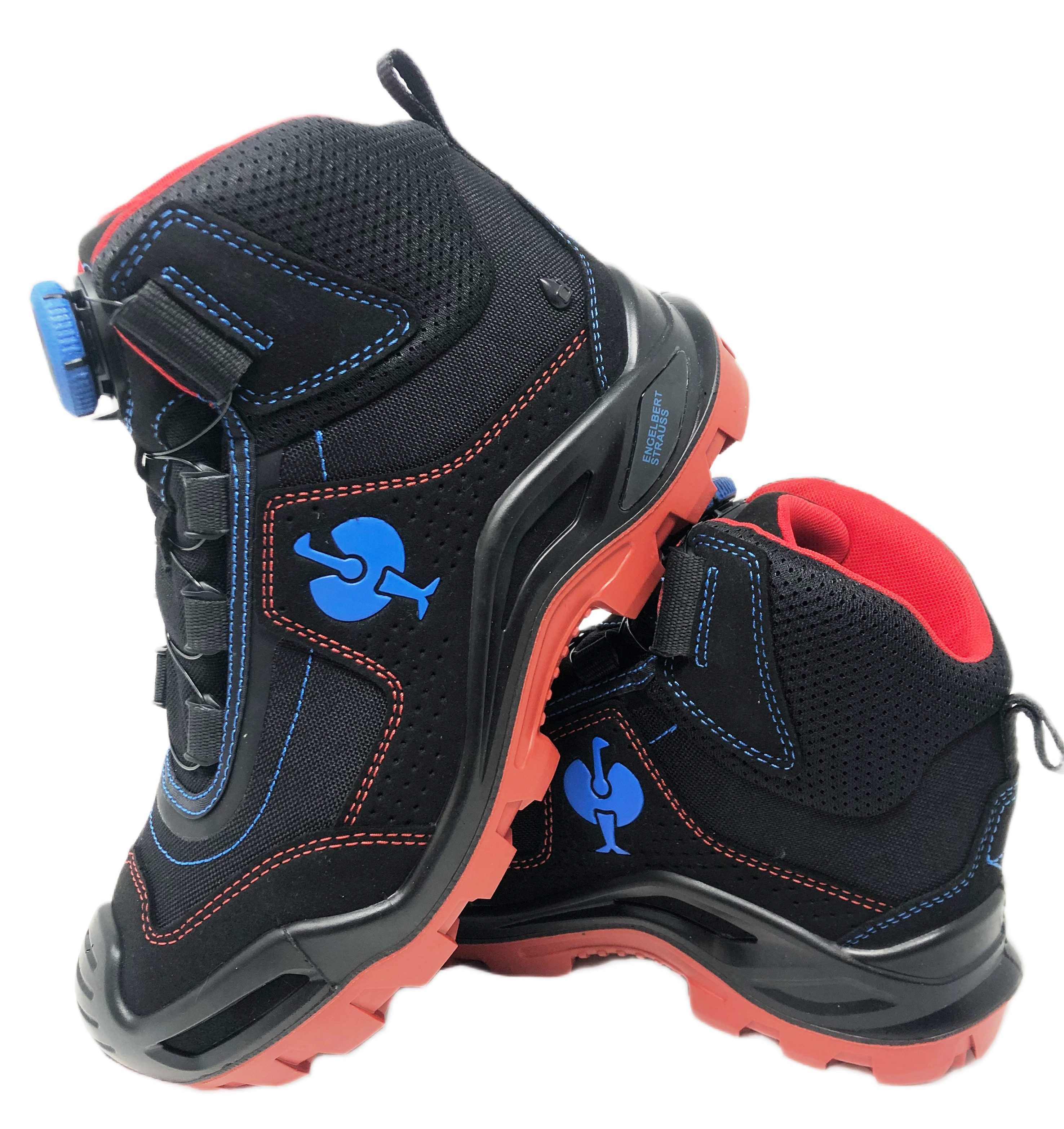 Engelbert Strauss S3 Sicherheitsschuhe e.s. Kastra II mid Farbe schwarz/rot/blau Sicherheitsschuh wasserdicht – Bild 2 von 5