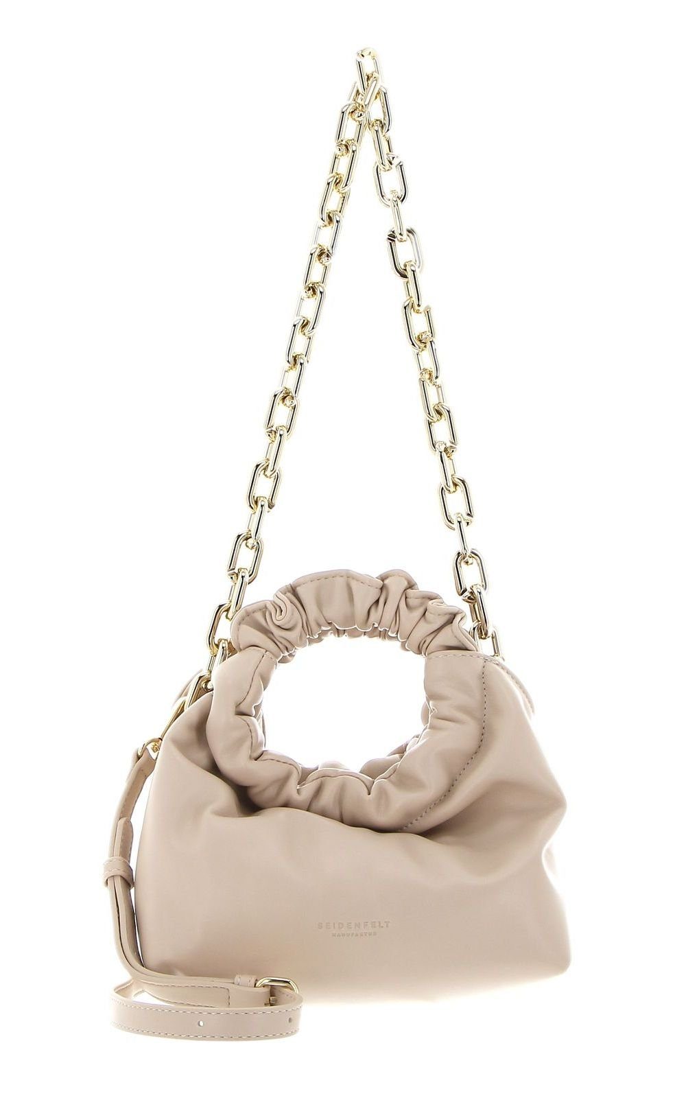 Beige / Manufaktur Warm Gold Seidenfelt Handtasche