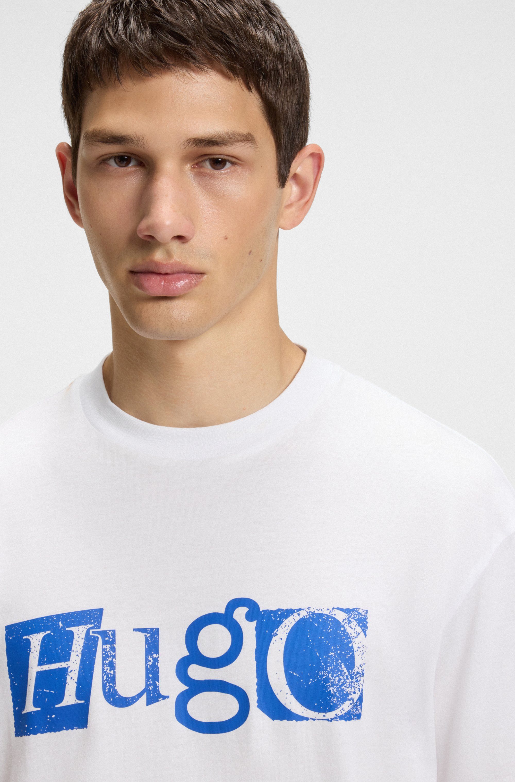 HUGO Blue T-Shirt Nugix mit grafischem Logo-Druck günstig online kaufen