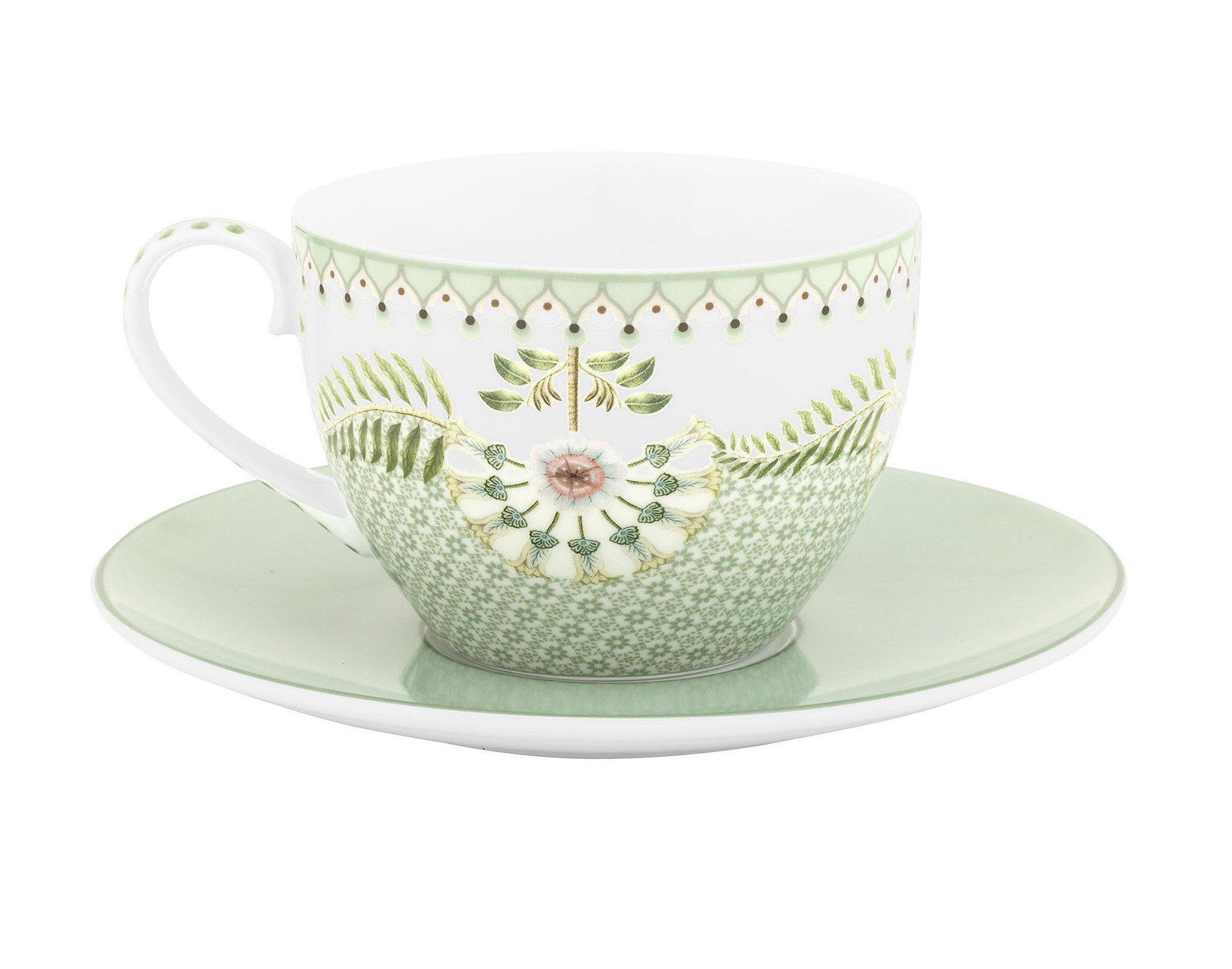 Thumbnail - PiP Studio Geschirr Pip Studio Tasse & Untertasse Lily&Lotus, hellgrün