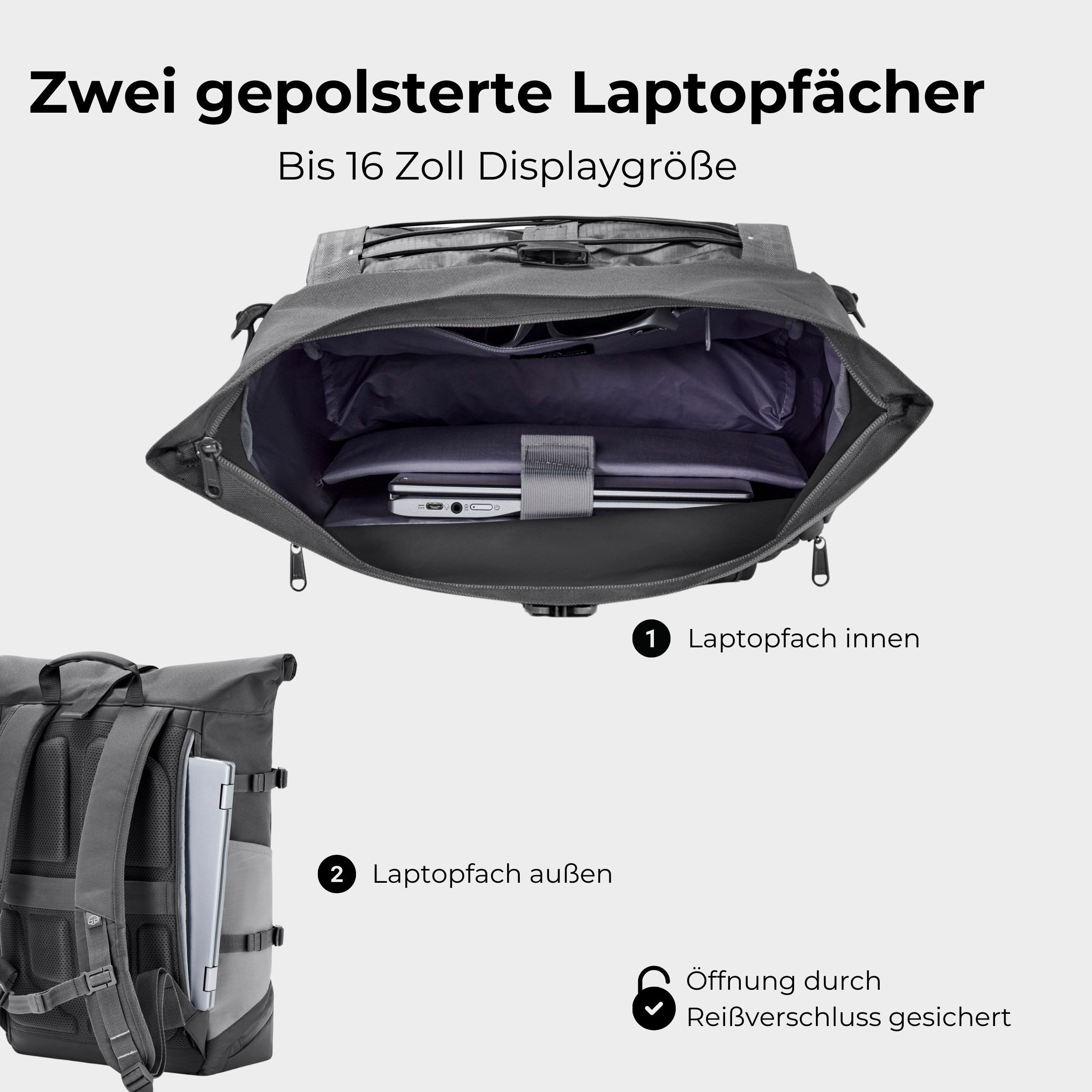Johnny Urban Cityrucksack Allen Large Move, Rolltop Damen Herren (1-tlg), Wandern, Trekking, Outdoor, Wasserabweisend