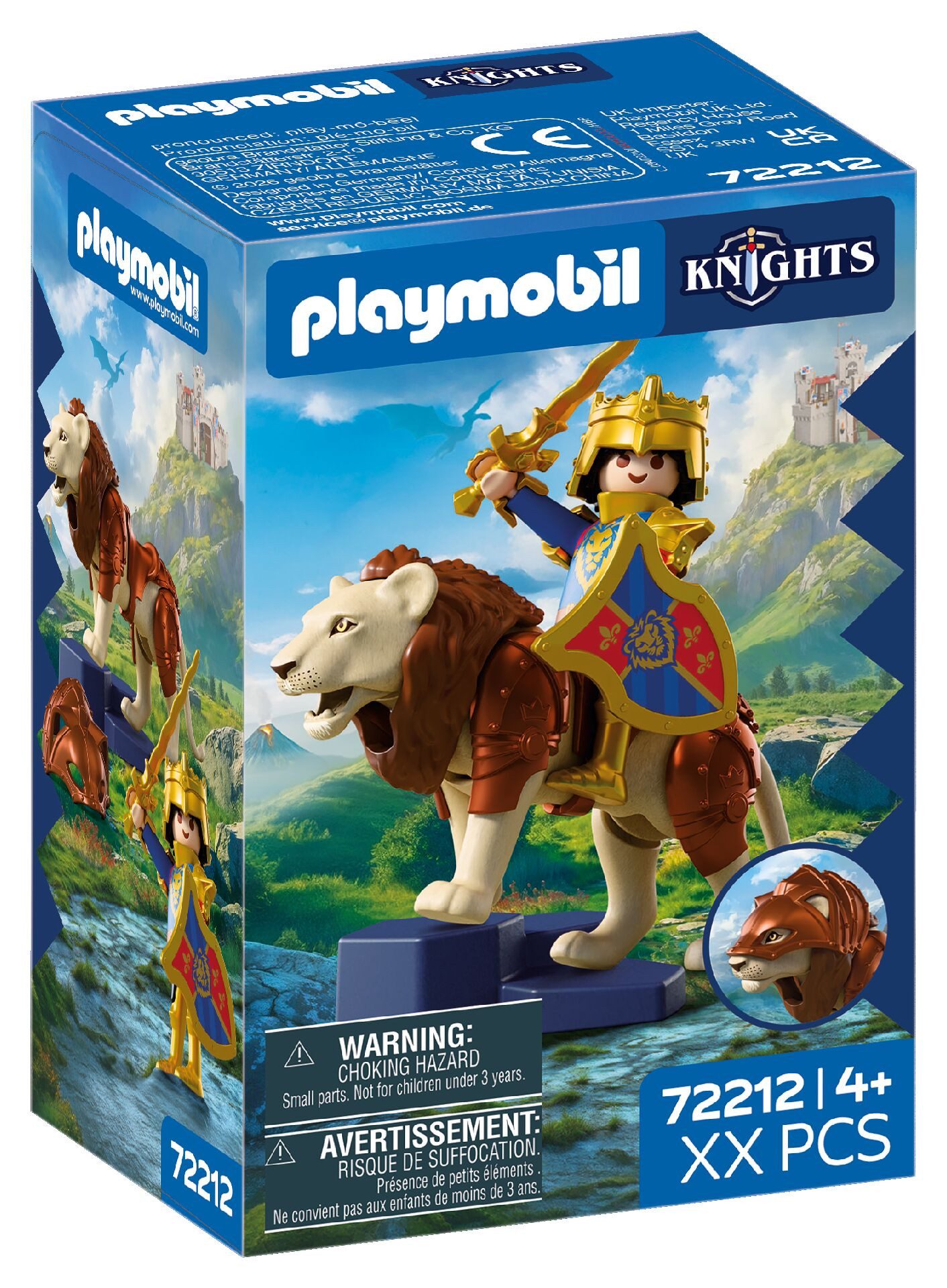 Playmobil® Löwe mit goldenem Ritter (72212), Knights Konstruktions-Spielset, (18 St), Made in Europe – Bild 2 von 2
