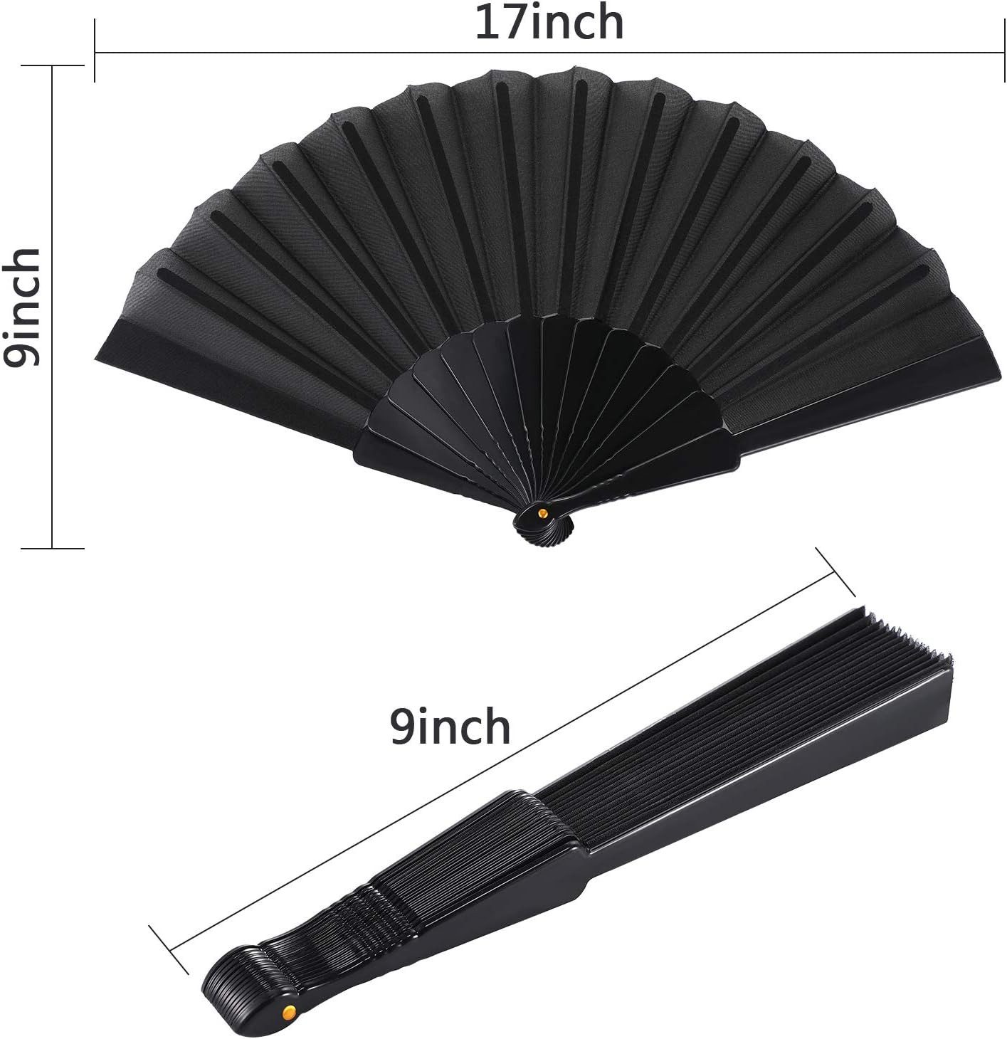 Bwecuy Handfächer 4 Stück Schwarz Handheld Faltventilator DIY Dekoration, (4-tlg)