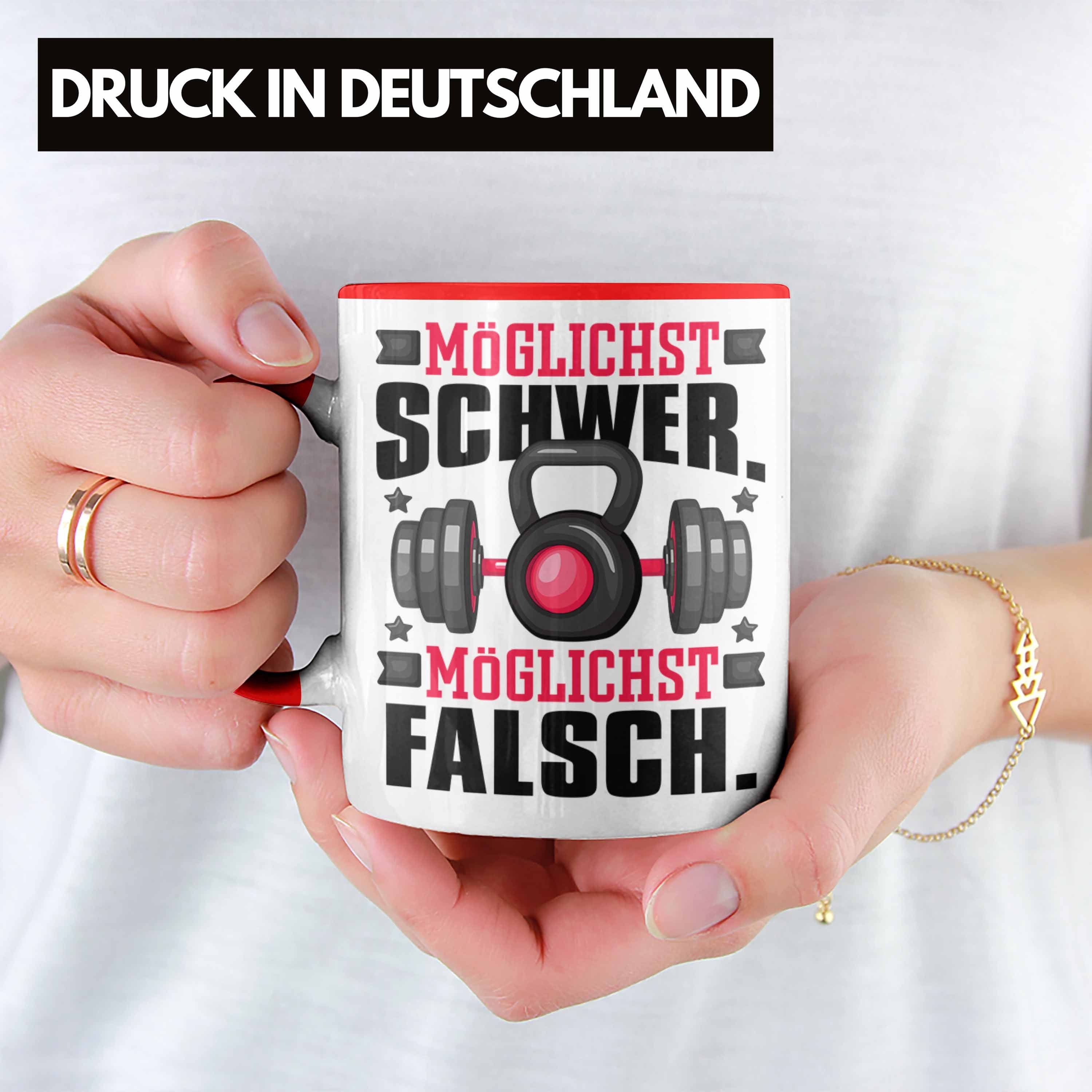 Möglichst Schwer Möglichst Tasse Falsch Bodybuilder Rot Tasse Bodybuild Geschenk Trendation