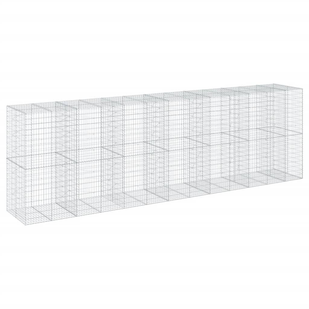 vidaXL Blumentopf Gabione mit Deckel 650x100x200 cm Verzinktes Eisen (1 St)