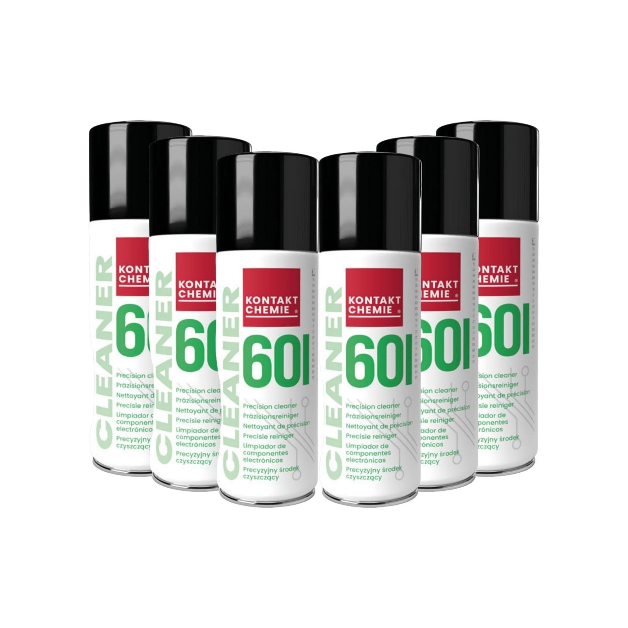 KONTAKT CHEMIE 6 Stück Präzisions-Reiniger, CLEANER 601, je 200ml Reinigungsspray