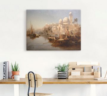 Artland Leinwandbild Segelboote an einem maurischen Palast., Boote & Schiffe (1 St), auf Keilrahmen gespannt