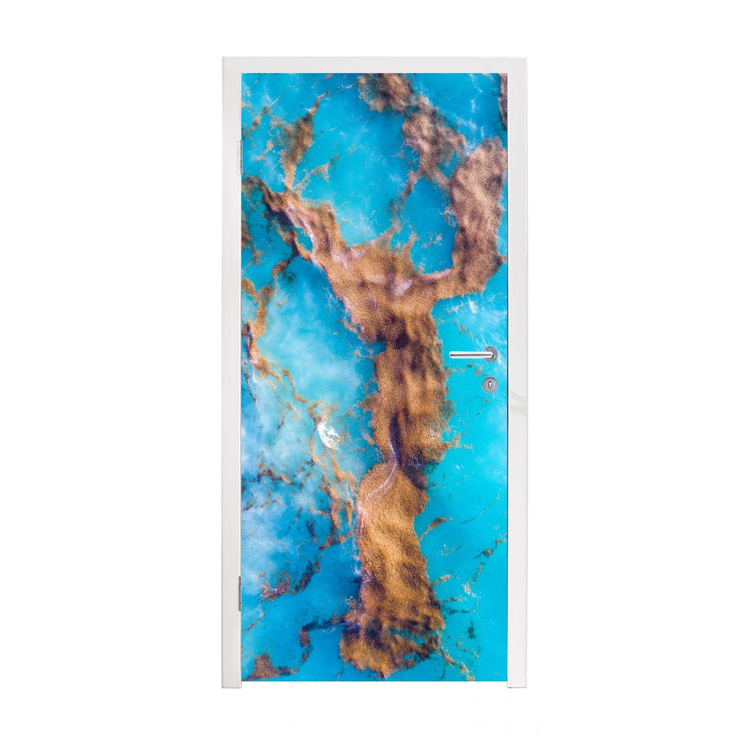 MuchoWow Türtapete Seegras - Wasser - Blau, Matt, bedruckt, (1 St), Fototapete für Tür, Türaufkleber, 75x205 cm