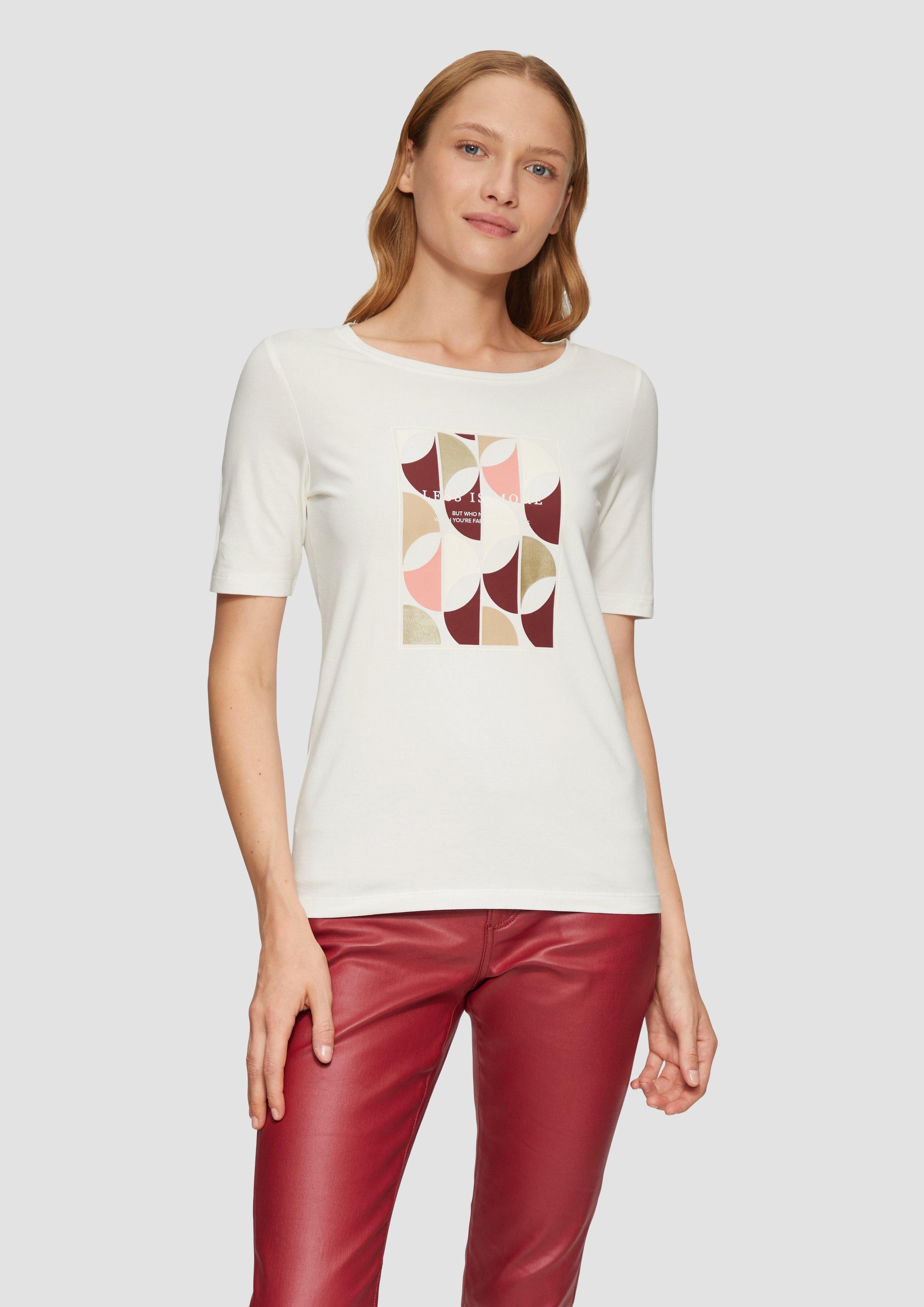 s.Oliver Kurzarmshirt T-Shirt mit Frontprint im günstig online kaufen