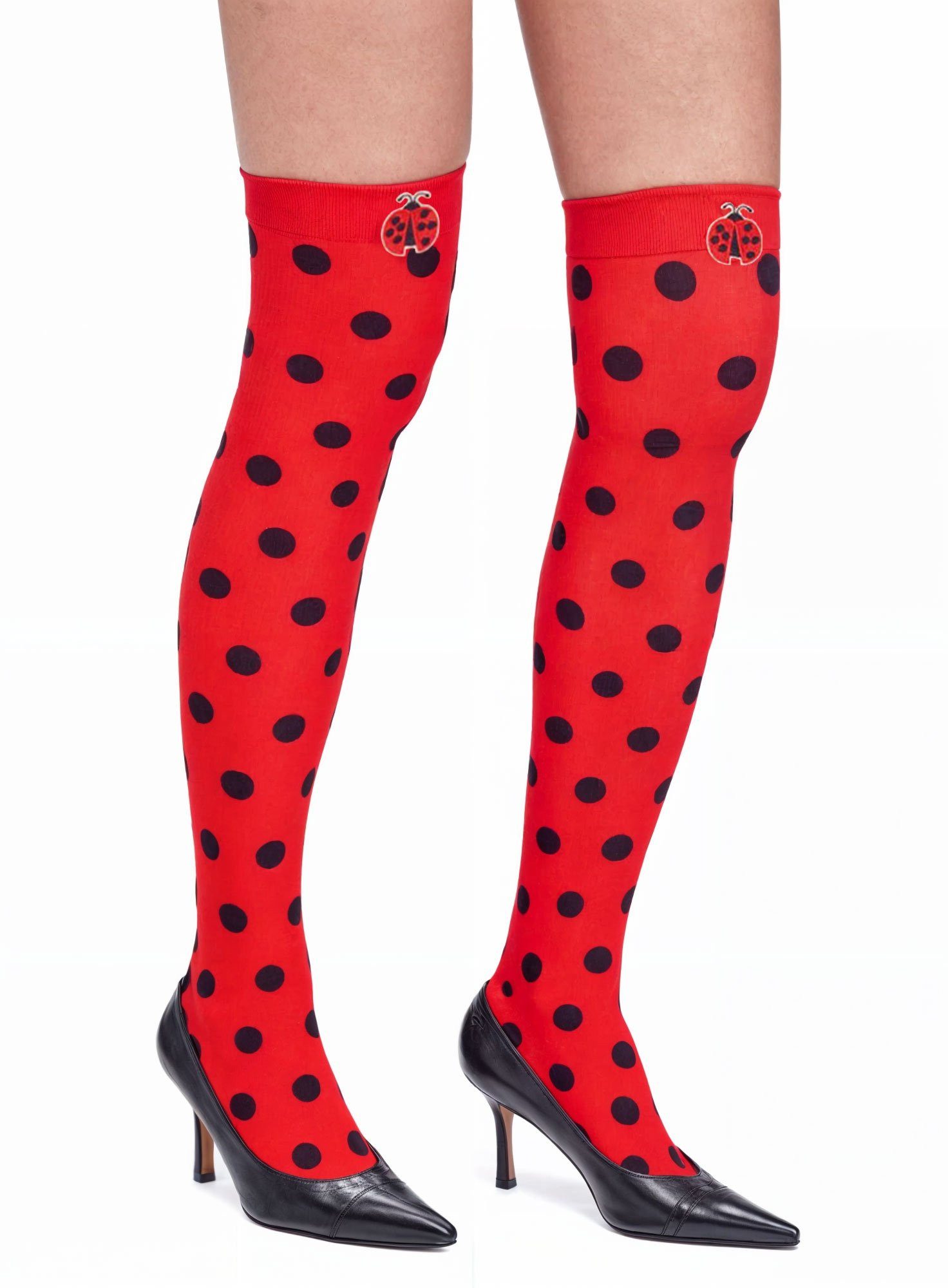 Overknees Overknees Marienkäfer Strümpfe