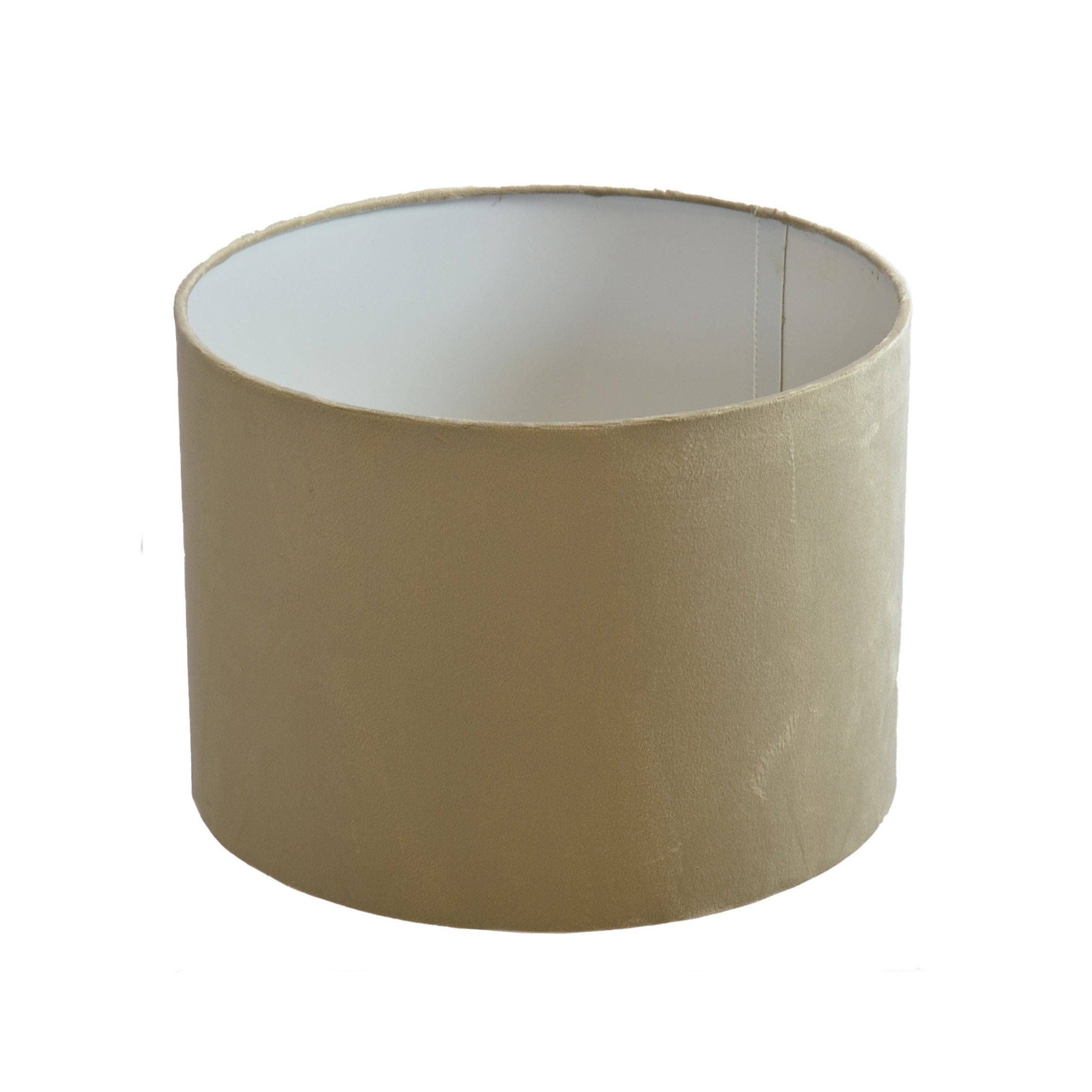 B&S Lampenschirm Lampenschirm Ø 20 x 15 cm taupe Velour Zylinderförmig