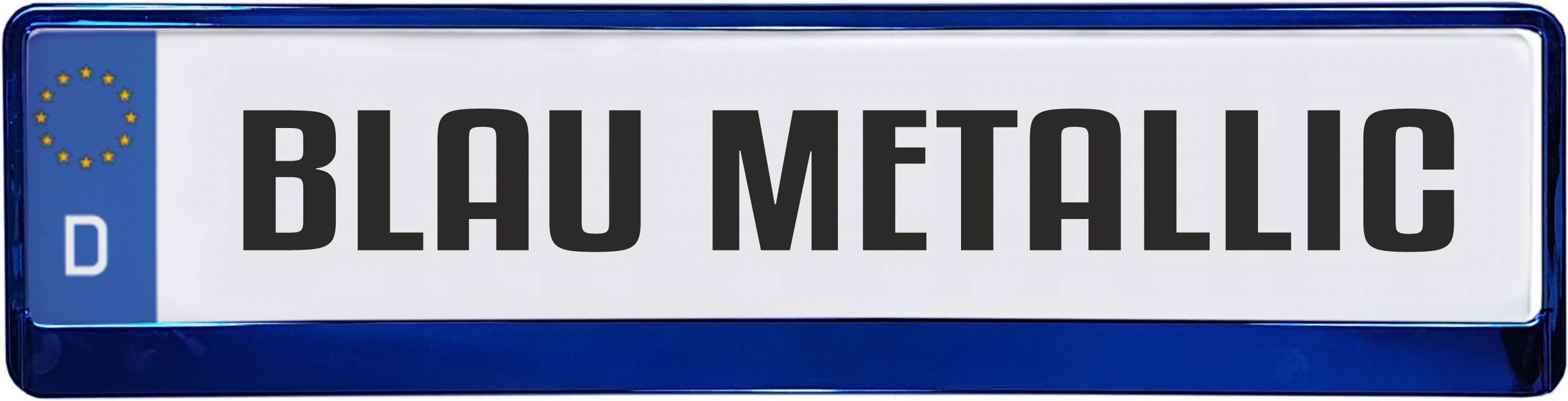 Hermann Schütz Kennzeichenhalter Design Kennzeichenrahmen Blau Metallic 1 Stück