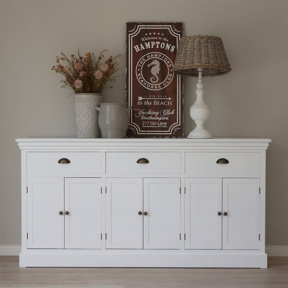 Grafelstein Sideboard Sideboard HAMPTONS weiß Lamellen günstig online kaufen