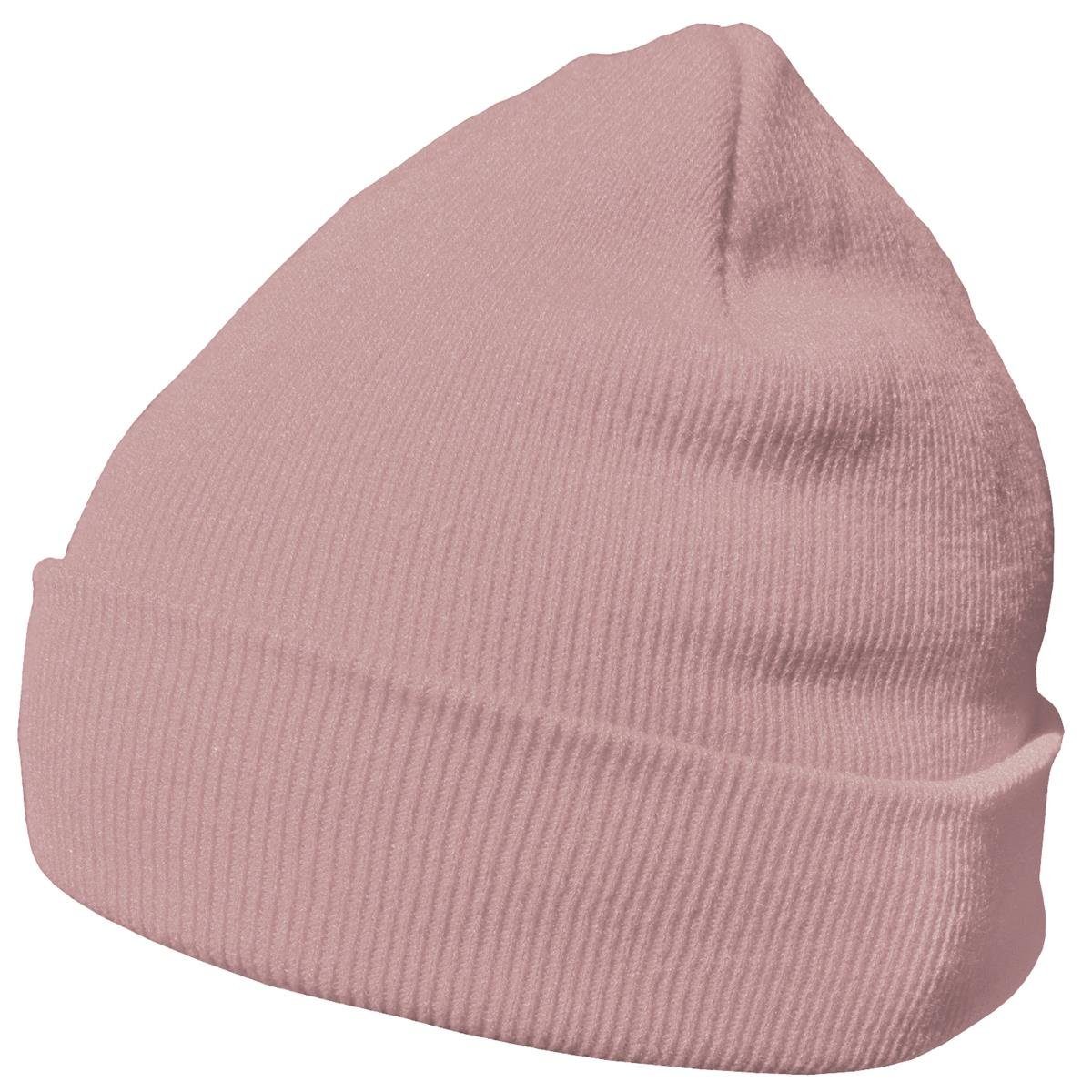 DonDon Beanie Mütze Beanie (Packung, Krempe 1-St) Design, mit altrosa Wintermütze, klassisches