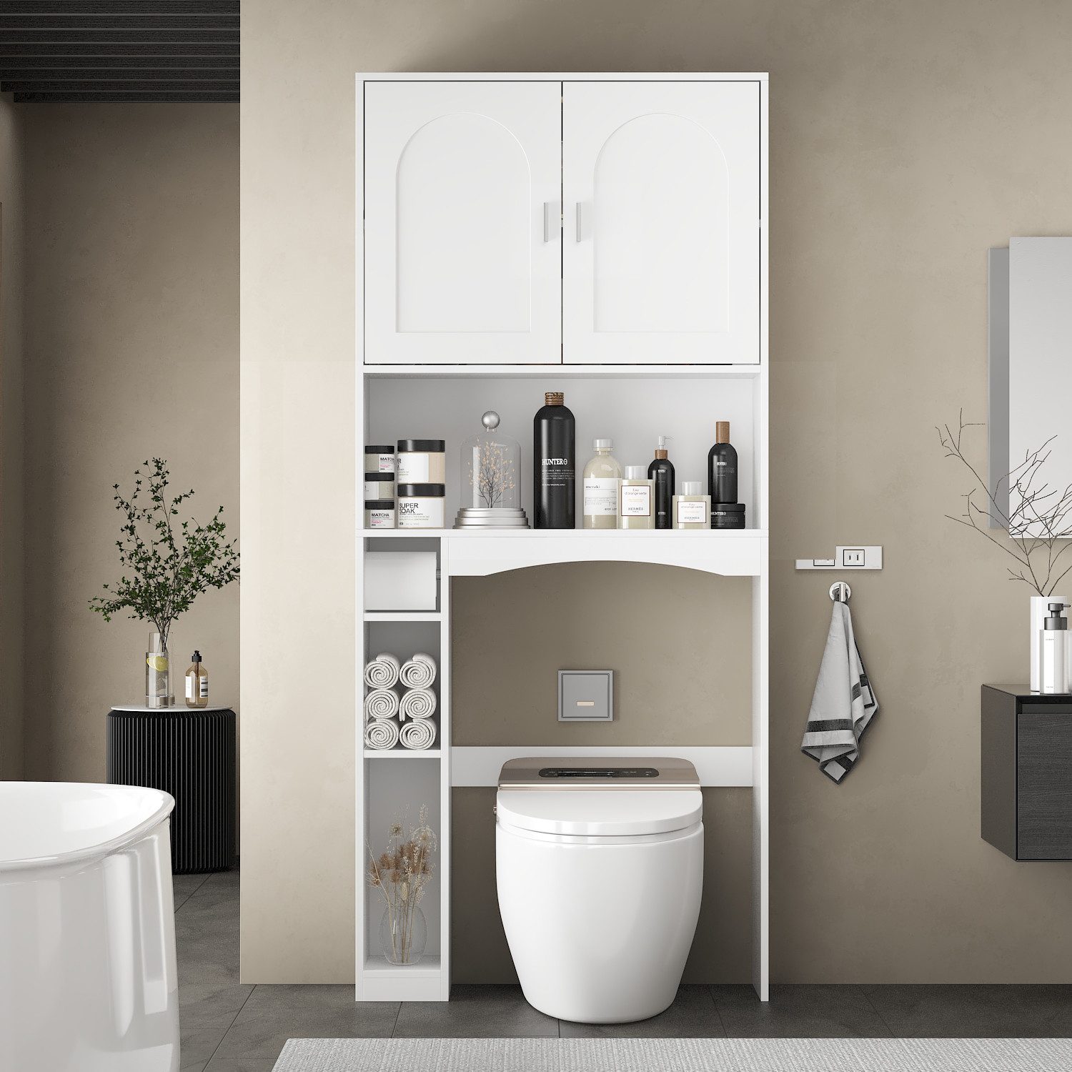 FUFU&GAGA Hochschrank Toilettenregal, 80*25*180cm, MDF günstig online kaufen