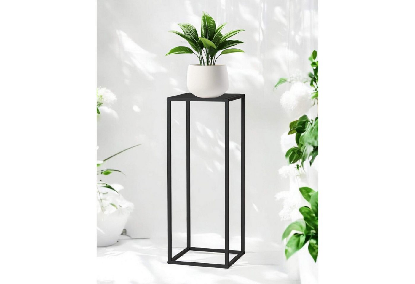 Thumbnail - DanDiBo Blumenständer Metall Schwarz Eckig 96587 Pflanzenständer Hoch Beistelltisch (1 St), Blumenhocker Design Modern P...