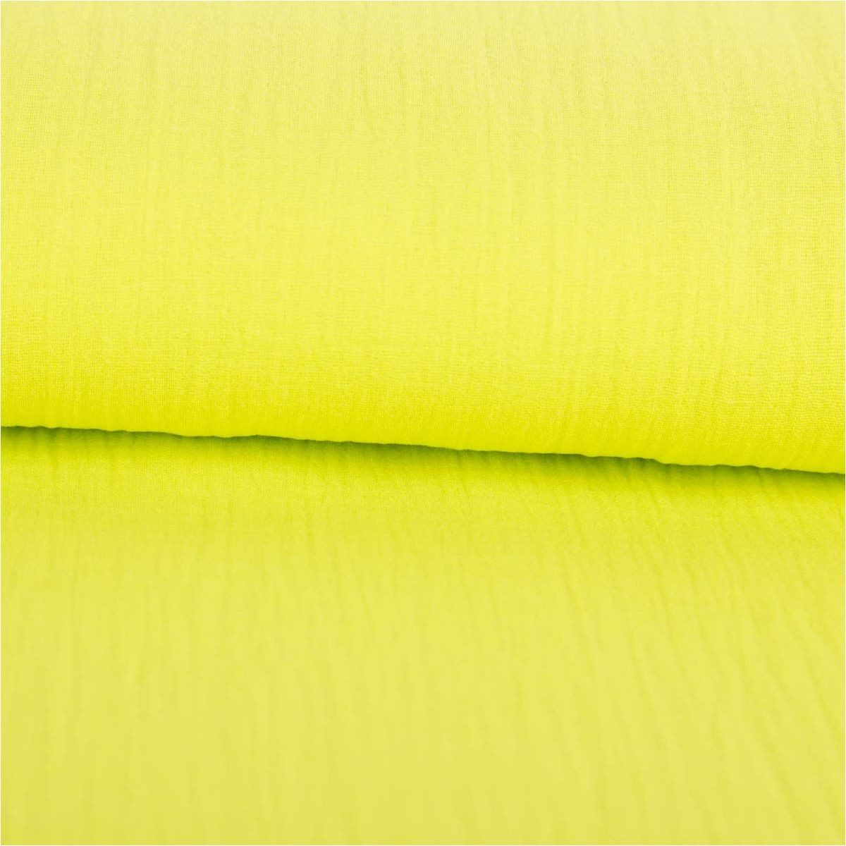 SCHÖNER LEBEN. Stoff Musselin Stoff Meterware Baumwolle einfarbig Neon Gelb 130cm, allergikergeeignet,atmungsaktiv,pflegeleicht