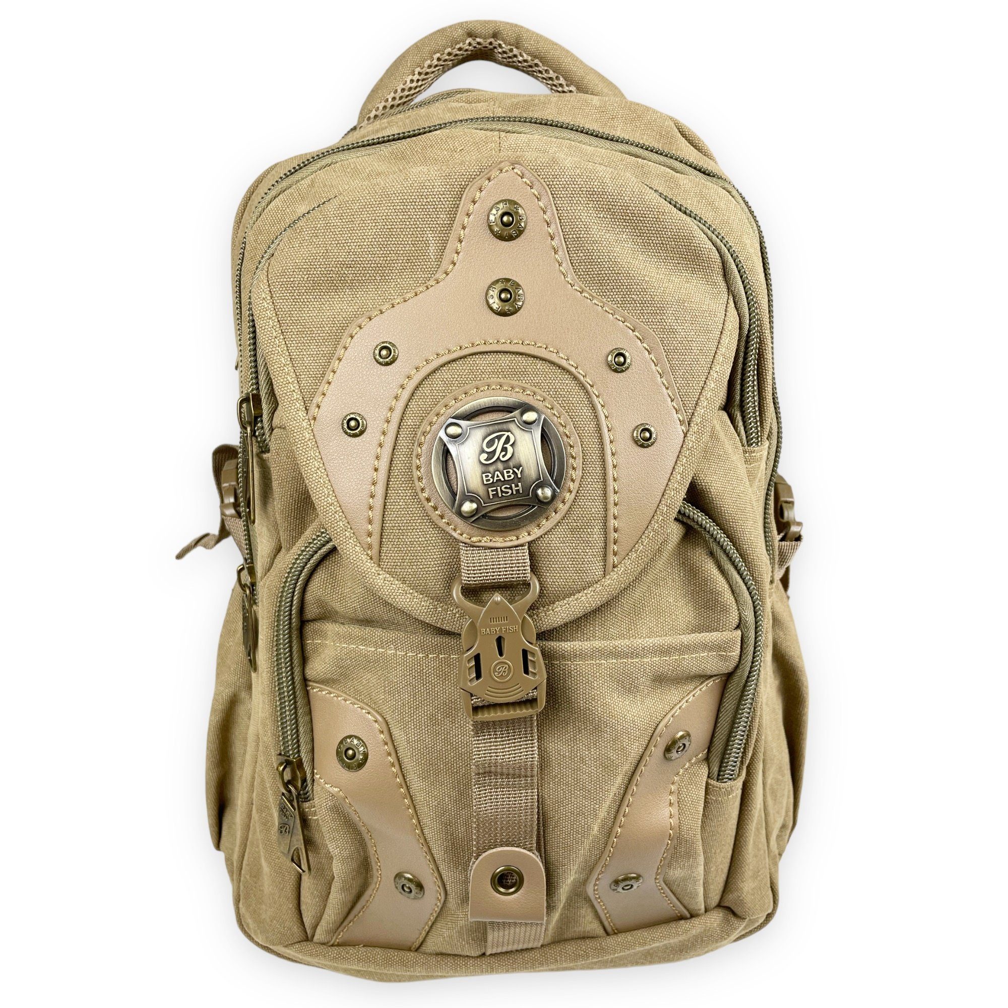 Taschen4life Freizeitrucksack Babyfish Rucksack BA01, Stoffrucksack, Laptopfach, robuster Canvas, uni & camouflage