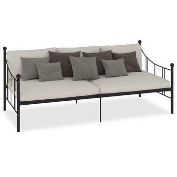 furnicato Bett Tagesbett-Rahmen Schwarz Metall 90×200 cm