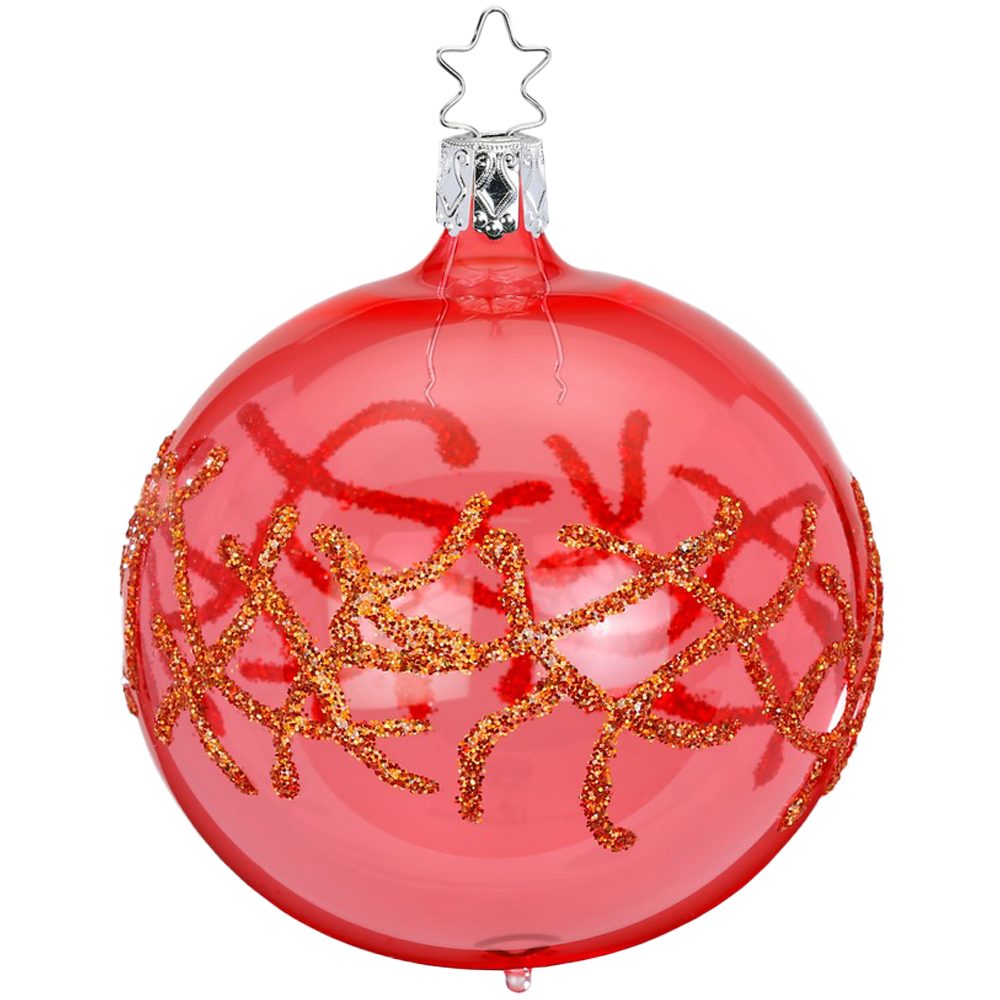 INGE-GLAS® Weihnachtsbaumkugel Seenelke mundgeblasen, St), coralle (1 handbemalt