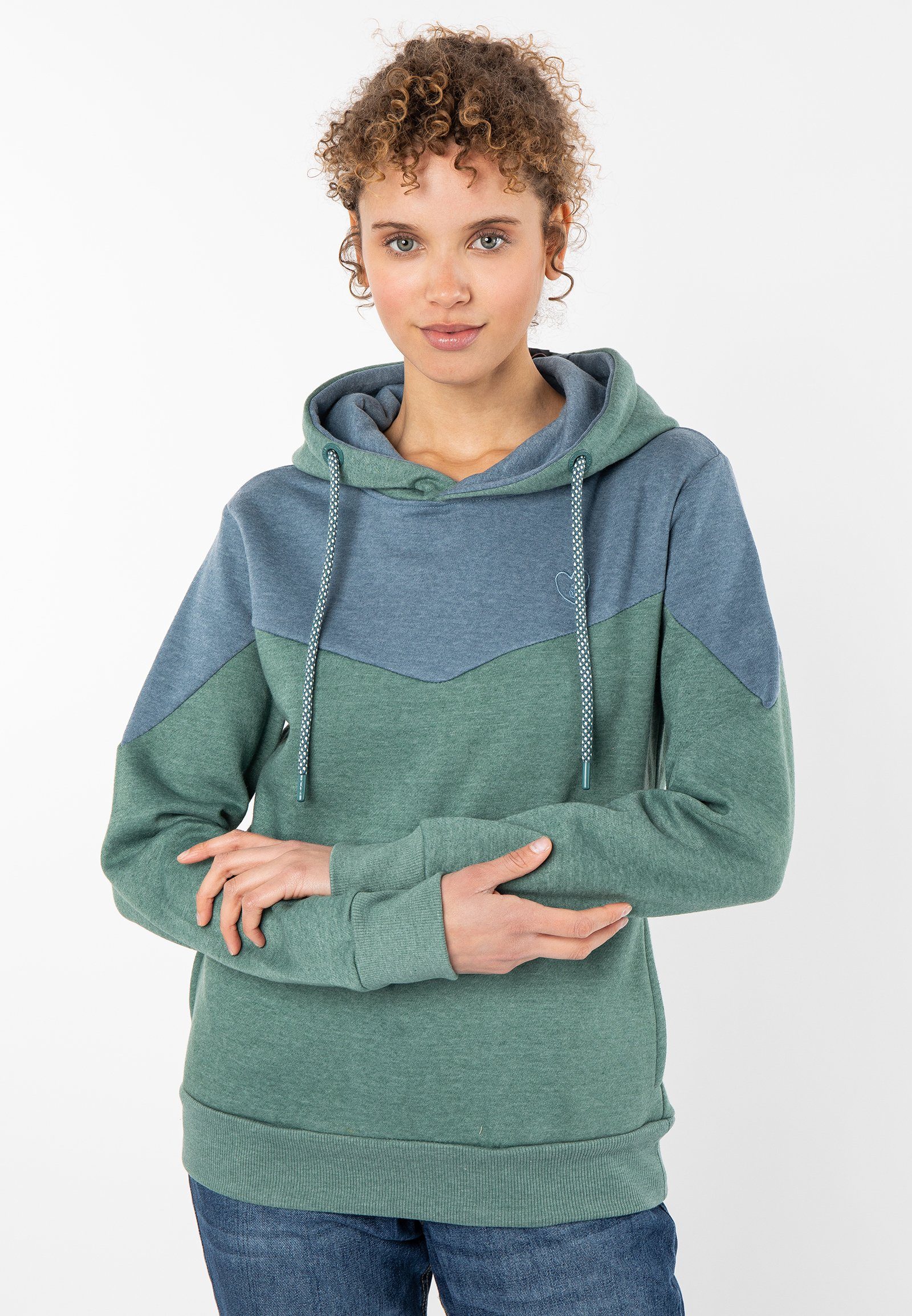 Eight2Nine Hoodie Damen Hoodie Colorblock Sweater, Kapuzensweatshirt mit Eingrifftaschen, mit Kapuze