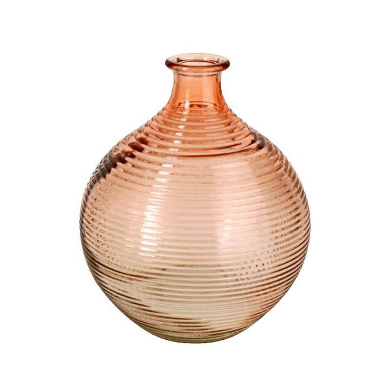 Werner Voß Dekovase Vase - gerillt - rosa - eingefärbtes Glas - 16,5x20 cm
