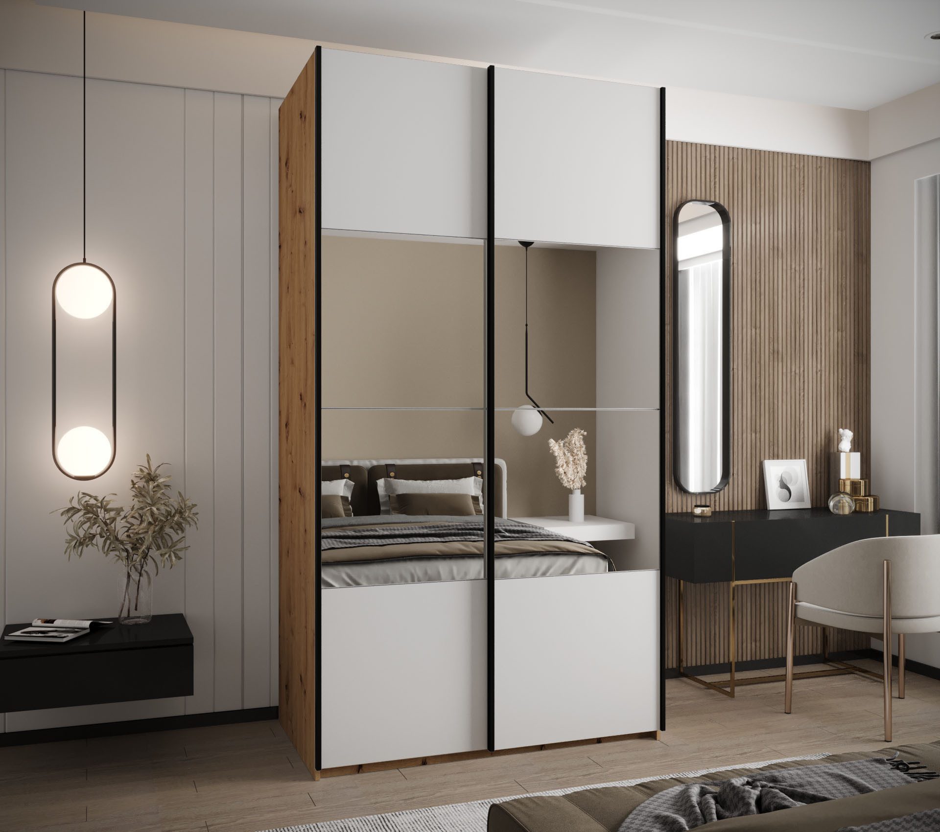 ABIKS MÖBEL Schwebetürenschrank LUX 4 hoher günstig online kaufen