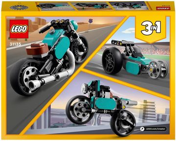 LEGO® Konstruktionsspielsteine Oldtimer Motorrad (31135), LEGO® Creator 3in1, (128 St)