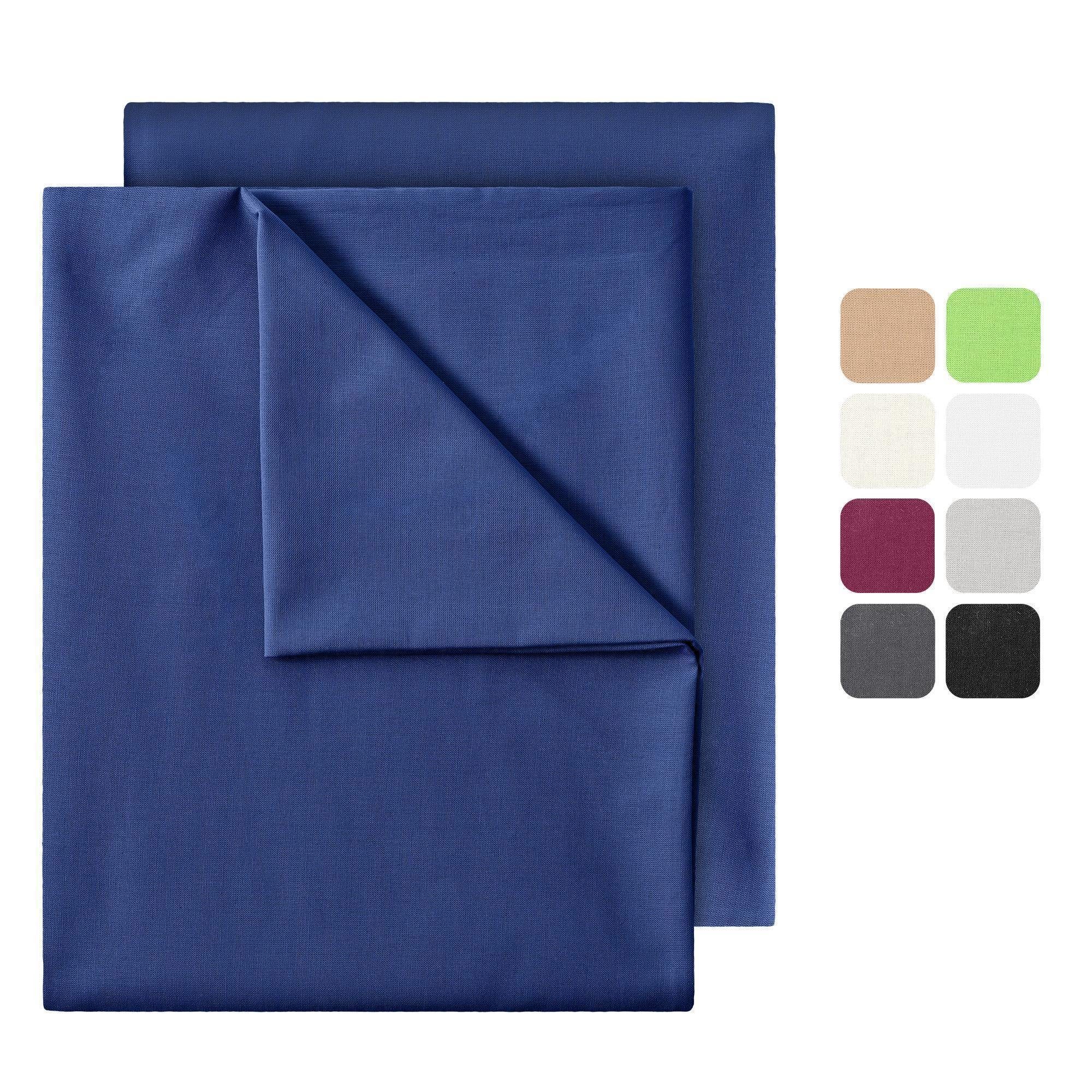 Bettlaken 2er Pack gewebtes Bettlaken, NatureMark, 100% Baumwolle, Gummizug: ohne, (2 Stück), Laken Haustuch, viele Größen und Farben, 150x250 cm, Navy blau