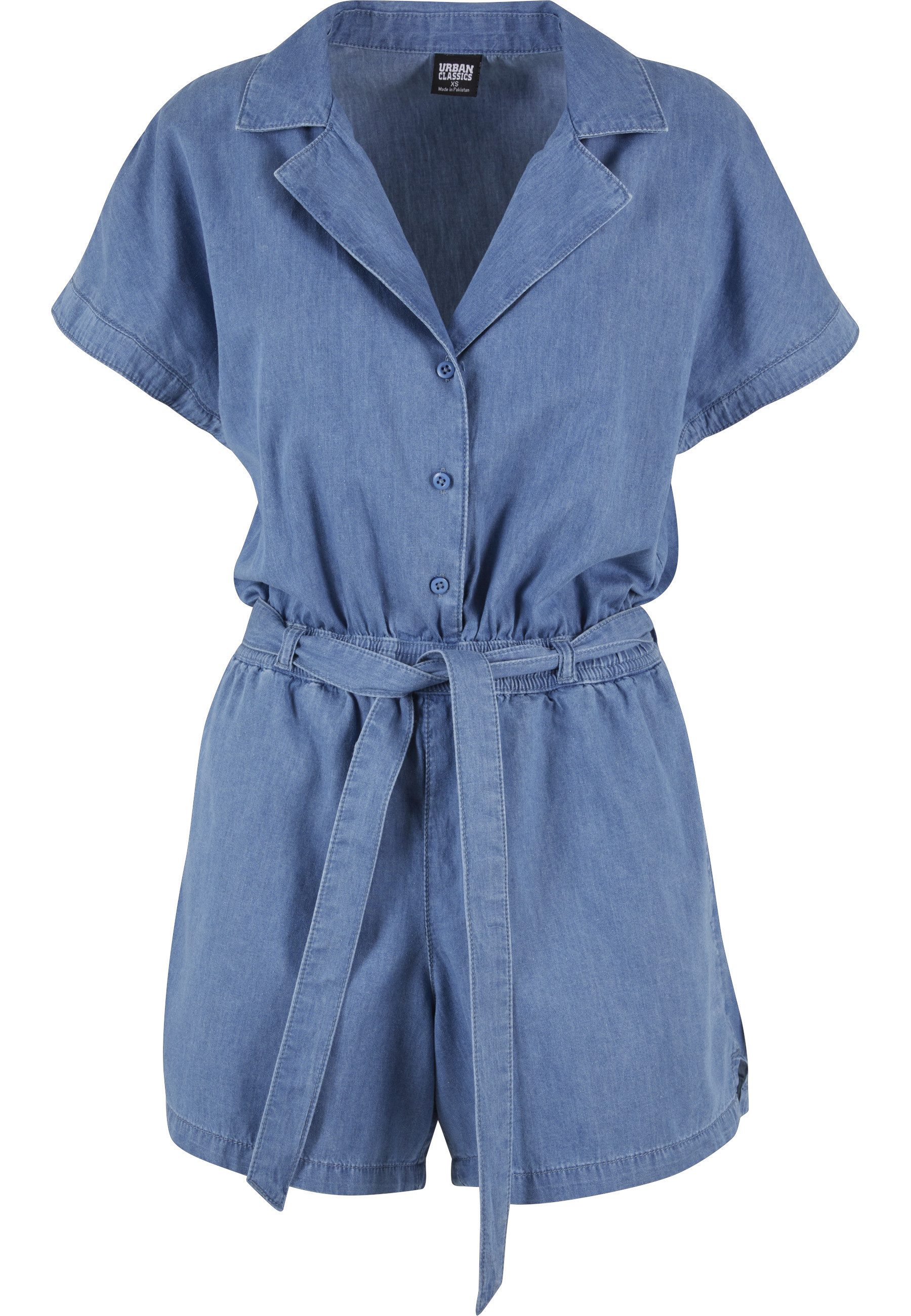 URBAN CLASSICS Latzjeans Urban Classics Damen Ladies Light Denim Resort Jumpsuit