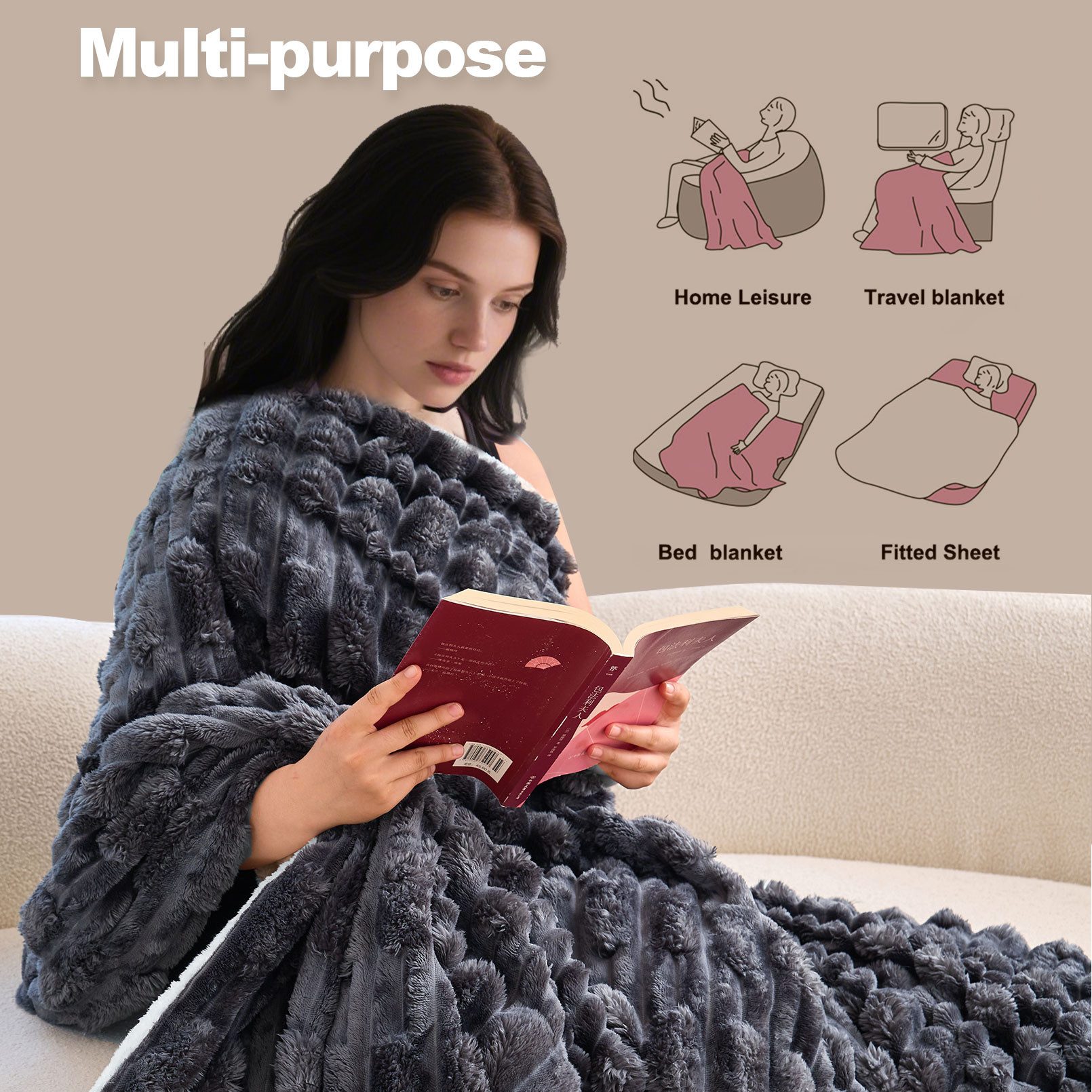 Wohndecke MT09, KEAYOO, Sherpa Fleece Warm Decke Kuscheldecken für Bett, So günstig online kaufen