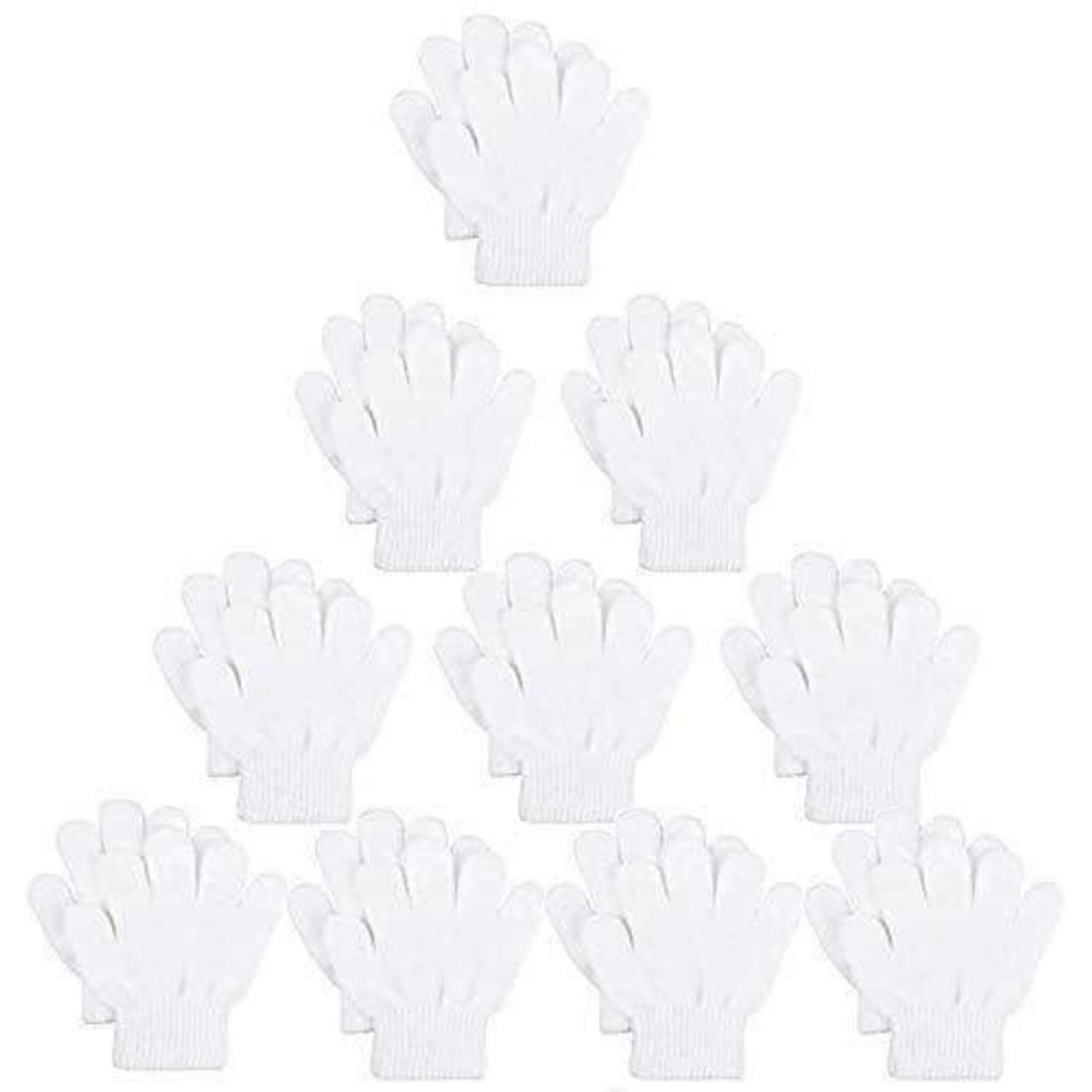 LuxusKollektion Strickhandschuhe Kinder Handschuhe Magic Stretch weiß (10-St)