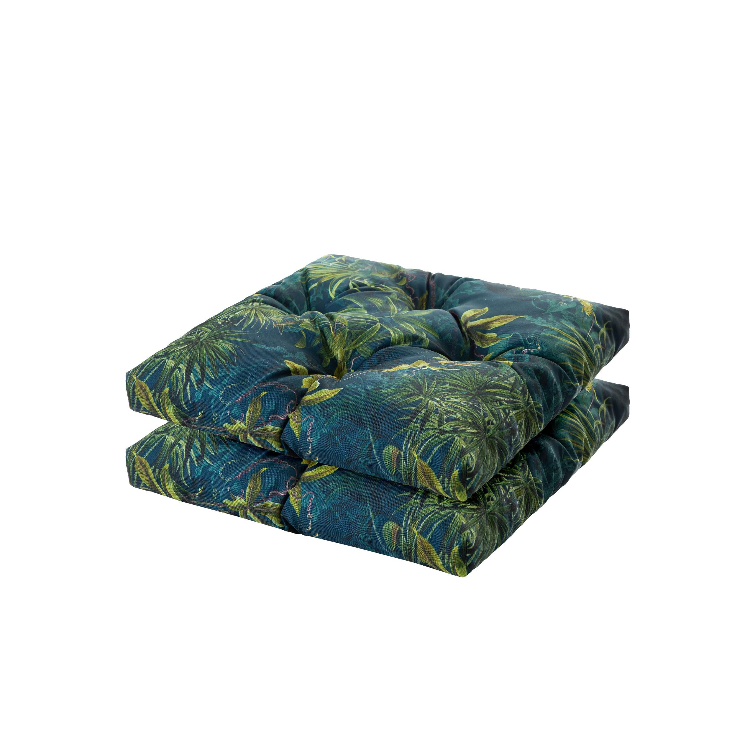 Hobbygarden Stuhlkissen Sitzkissen 45x45cm wasserdichtes Stuhlkissen für Gartenstühle Sessel, 6 cm Polsterung, wetterfest, Outdoor & Indoor geeignet