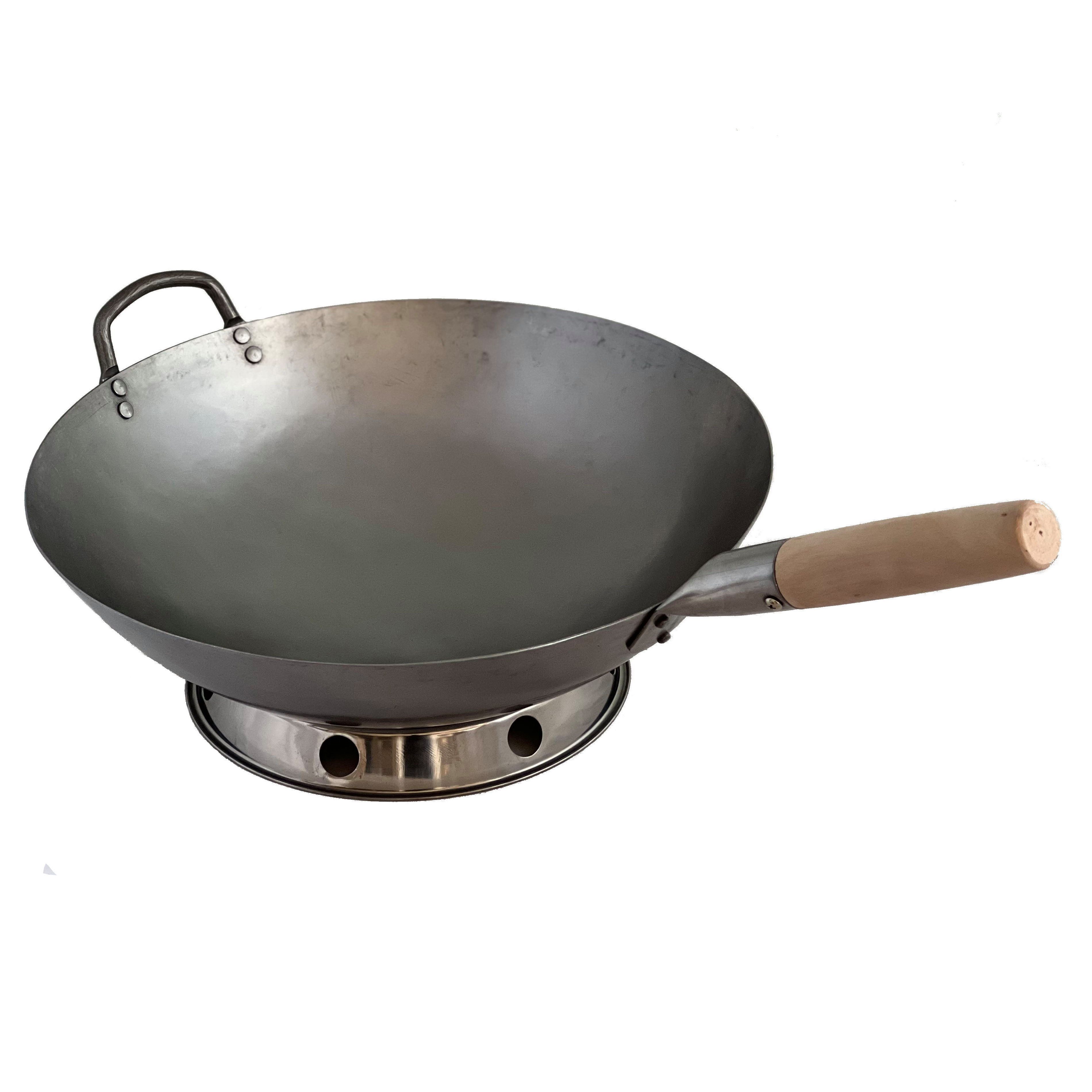 AAF Nommel Wok Wok Pfanne Handgehämmert Carbon Stahl runder Boden, Karbon-Stahl, Handgehämmert, Natürliche Antihaftbeschicchtung Einbrennen, Patina